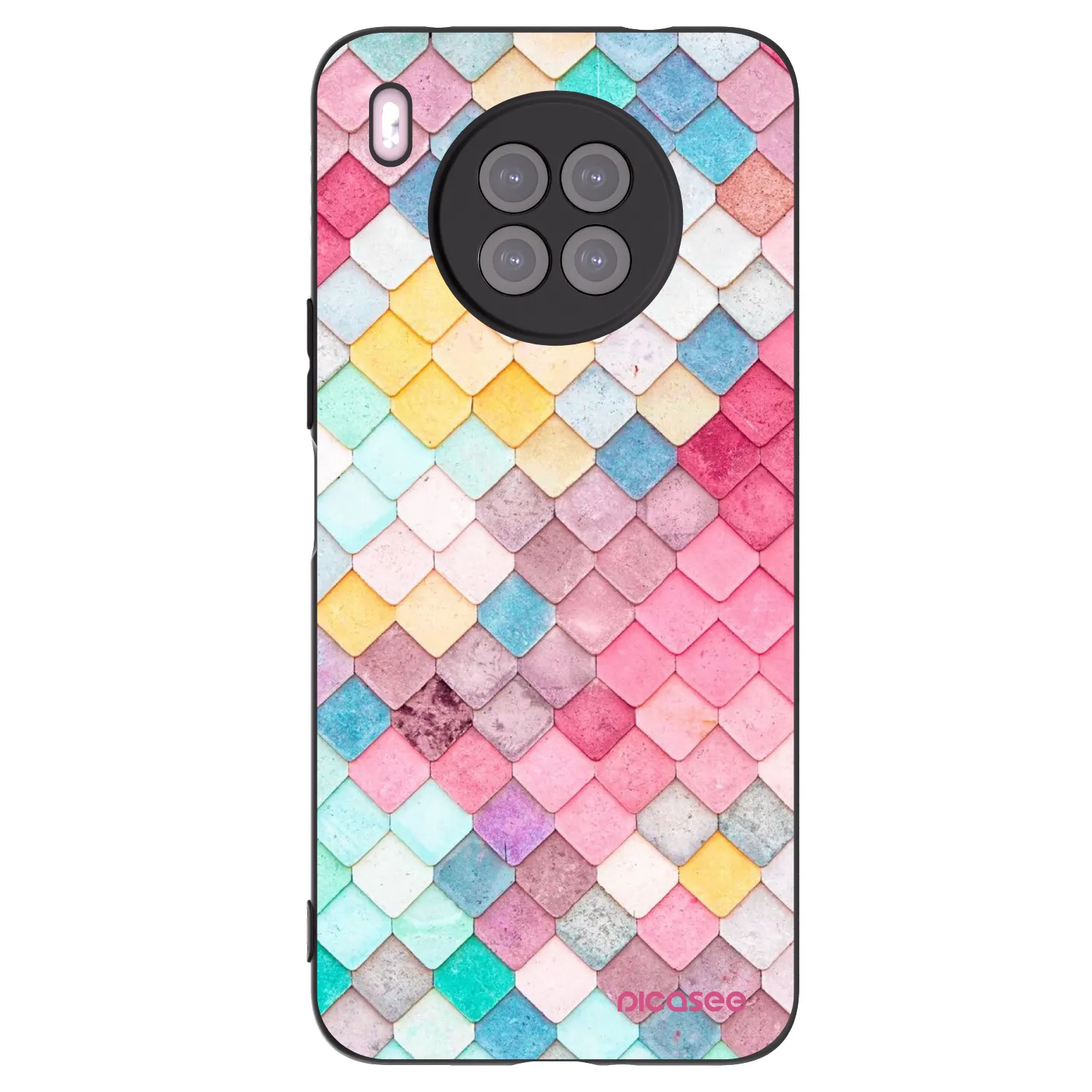Picasee fekete szilikon tok az alábbi mobiltelefonokra Huawei Nova 8i - Colorful roof