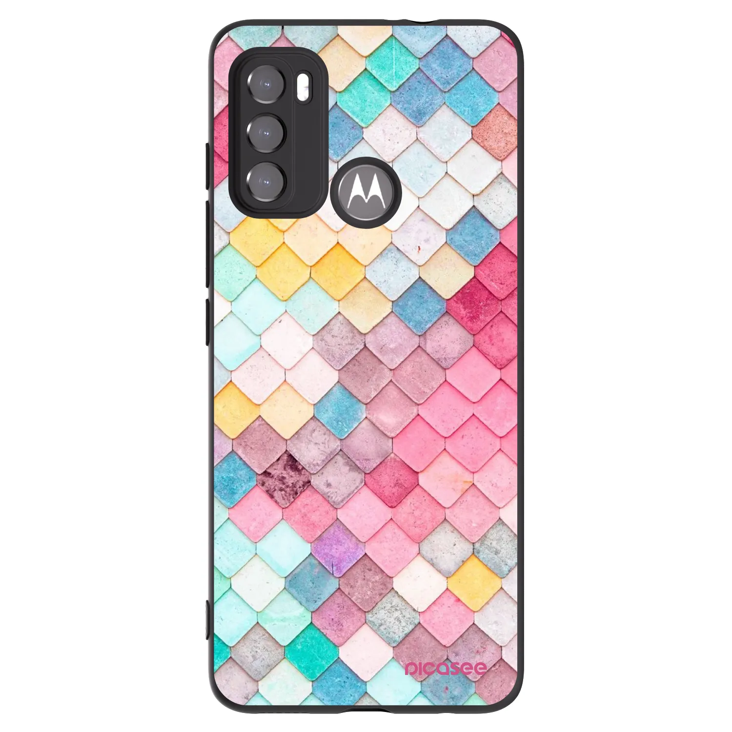 Picasee fekete szilikon tok az alábbi mobiltelefonokra Motorola Moto G60 - Colorful roof