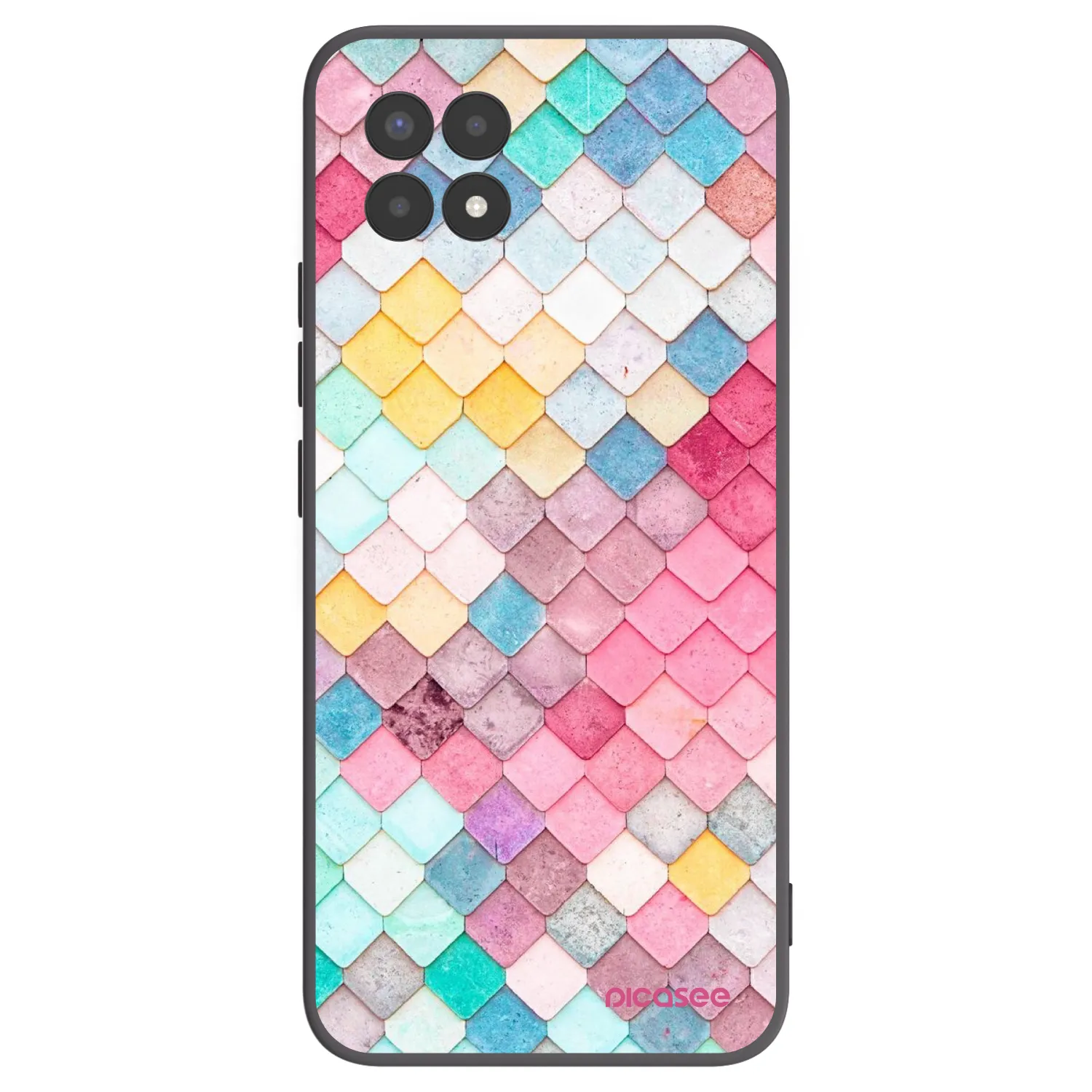 Picasee fekete szilikon tok az alábbi mobiltelefonokra Realme 8i - Colorful roof