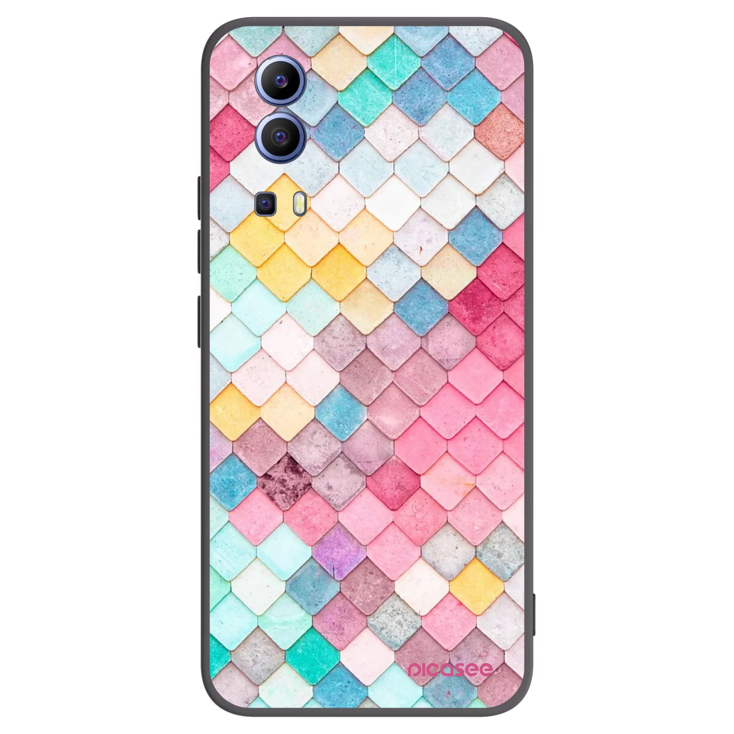 Picasee fekete szilikon tok az alábbi mobiltelefonokra Vivo Y52 5G - Colorful roof