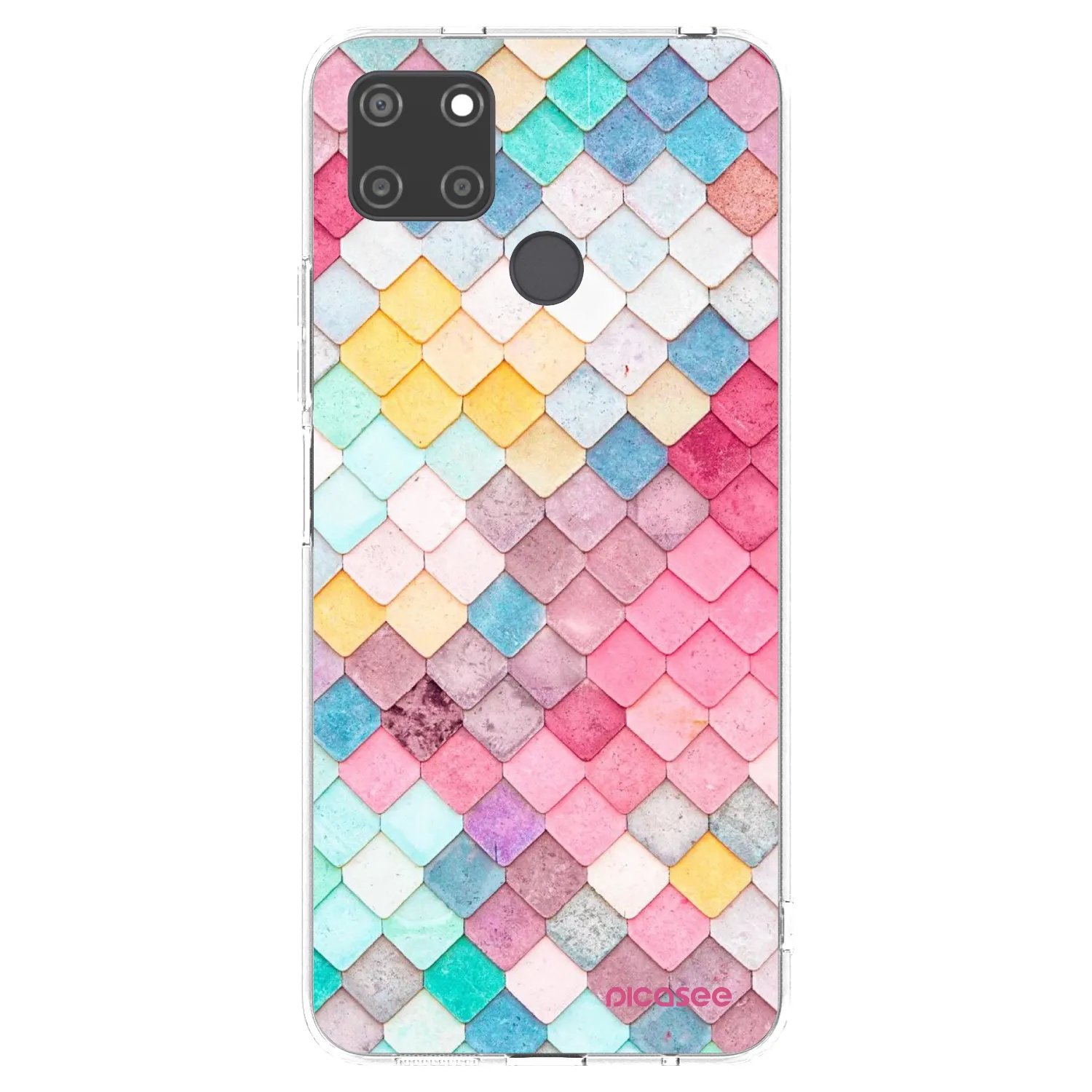 Picasee átlátszó szilikon tok az alábbi mobiltelefonokra Realme C21Y - Colorful roof