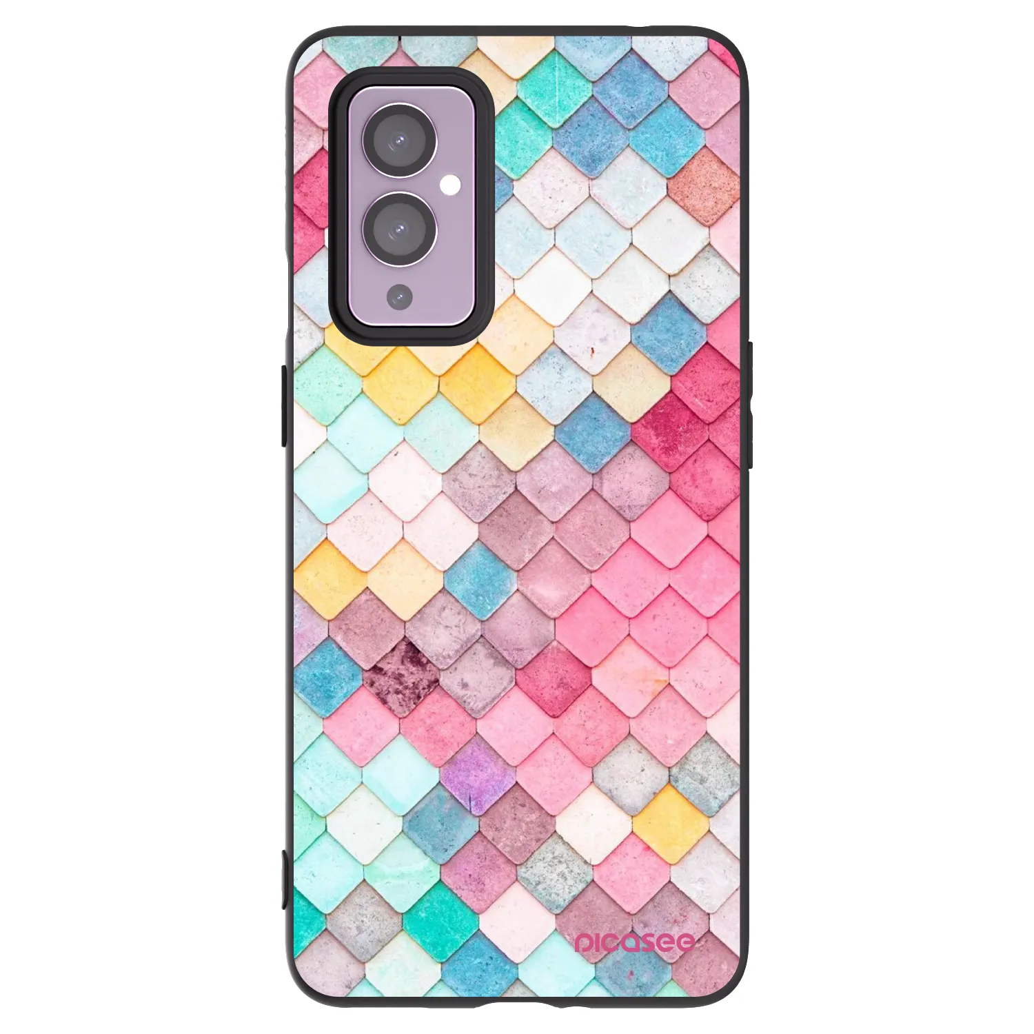 Picasee fekete szilikon tok az alábbi mobiltelefonokra OnePlus 9 - Colorful roof