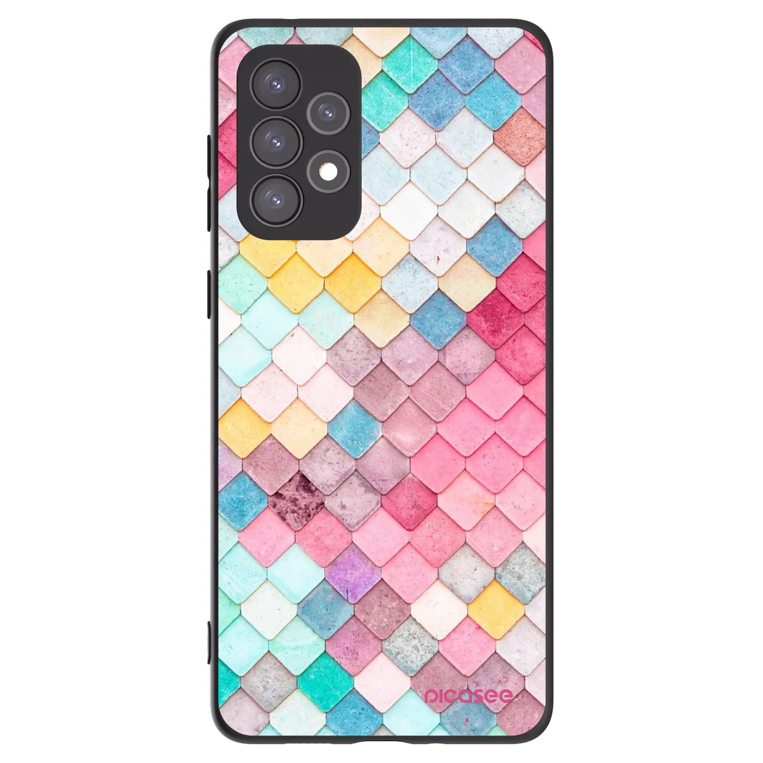 Picasee fekete szilikon tok az alábbi mobiltelefonokra Samsung Galaxy A73 5G - Colorful roof