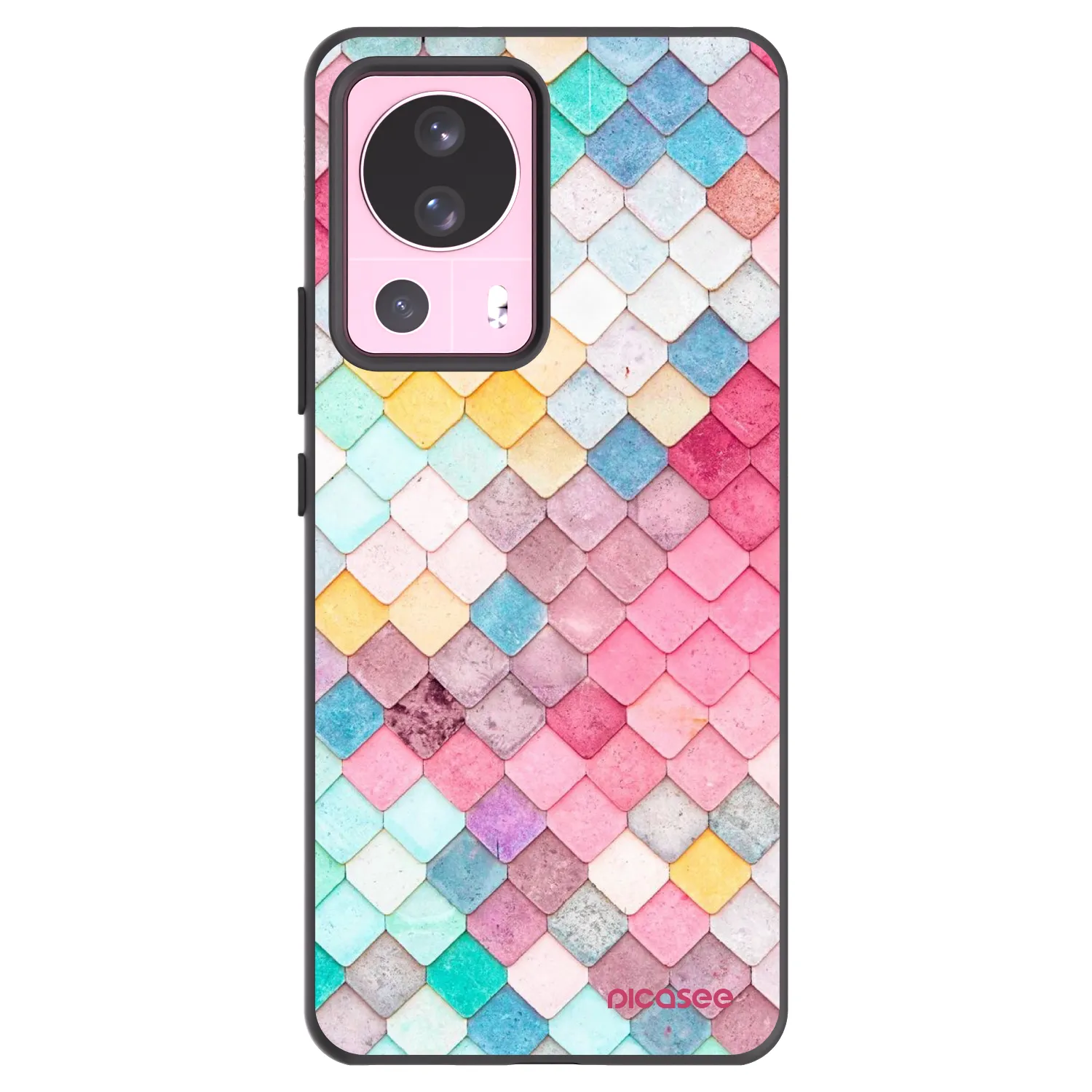 Picasee fekete szilikon tok az alábbi mobiltelefonokra Xiaomi 13 Lite - Colorful roof