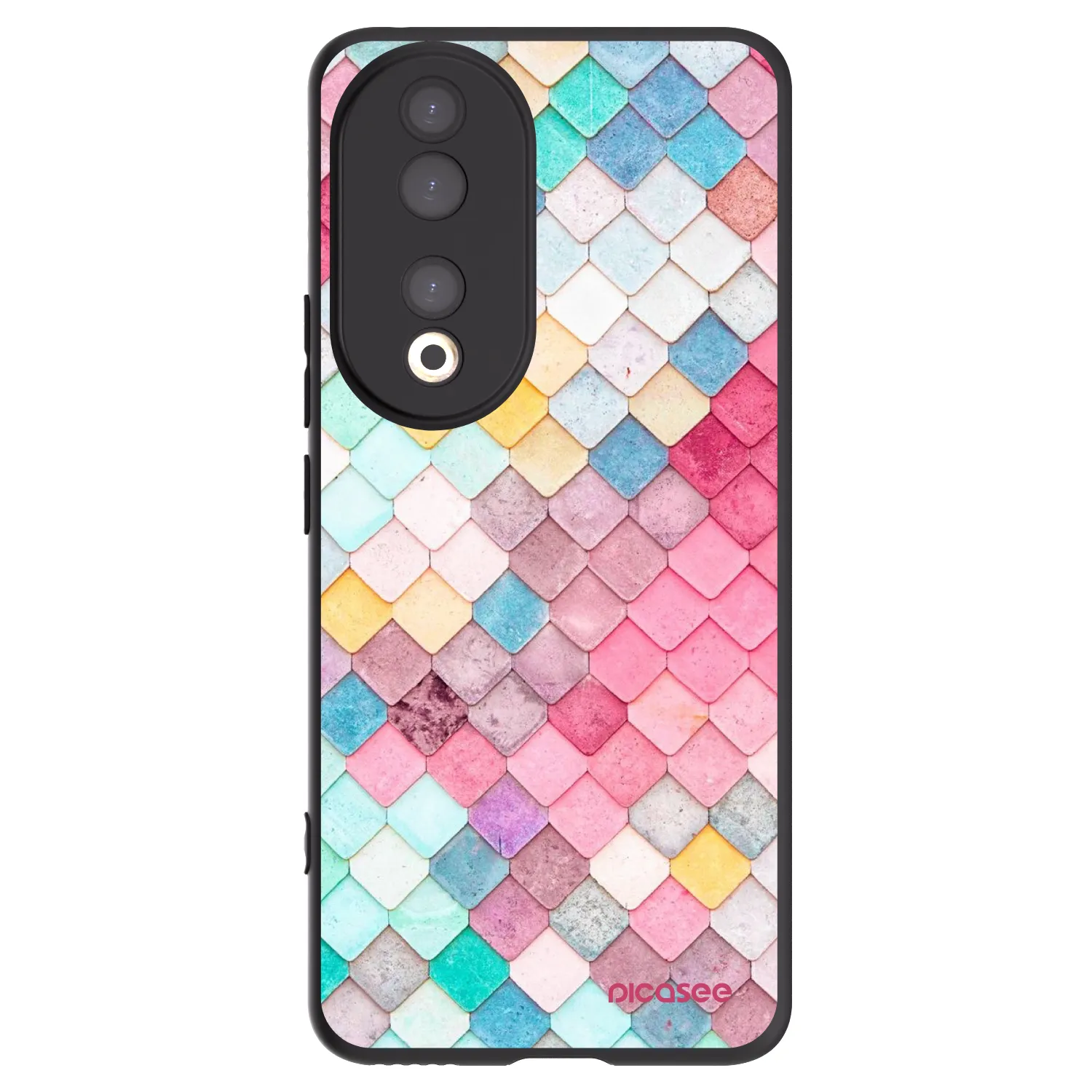 Picasee fekete szilikon tok az alábbi mobiltelefonokra Honor 90 5G - Colorful roof