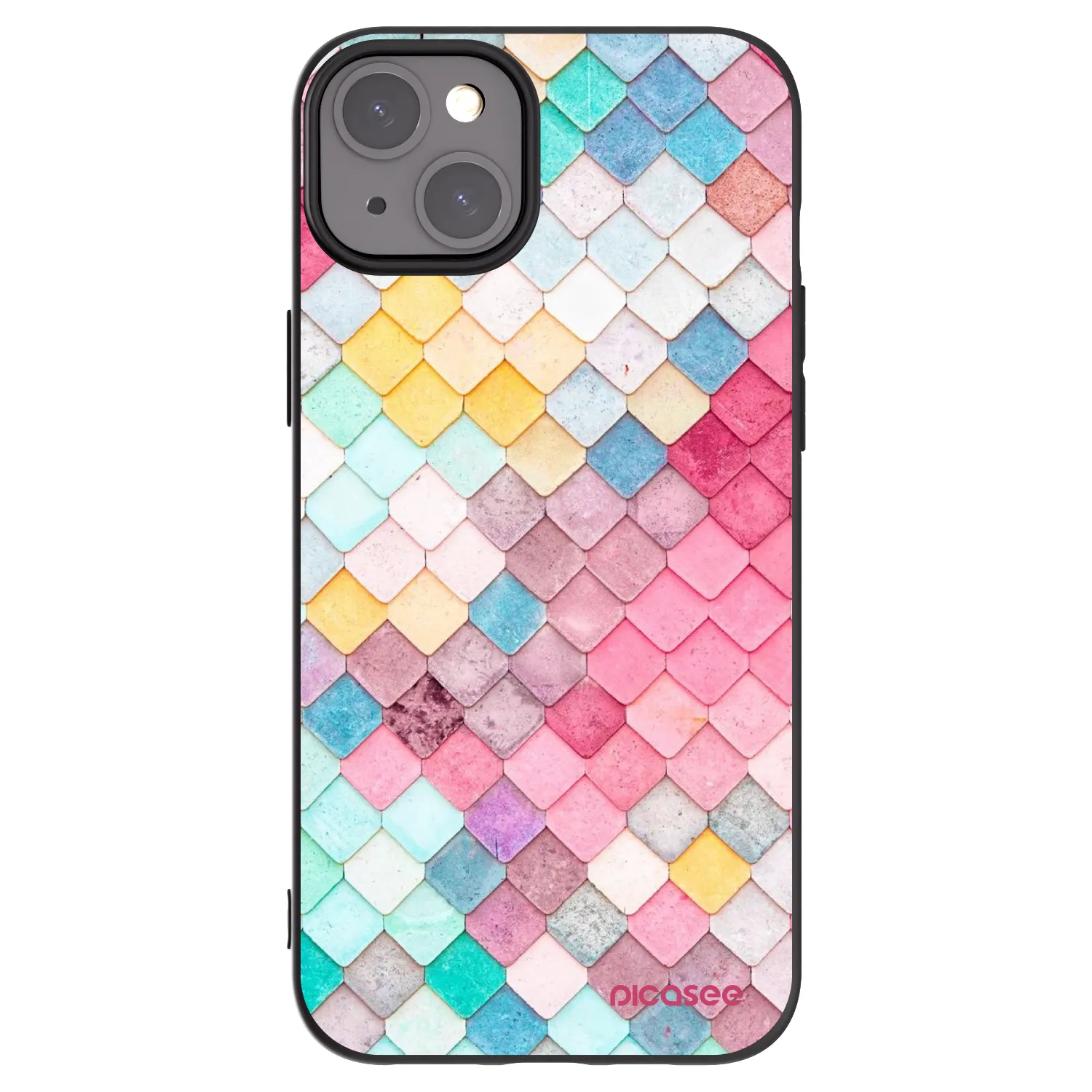 Picasee fekete szilikon tok az alábbi mobiltelefonokra Apple iPhone 15 Plus - Colorful roof