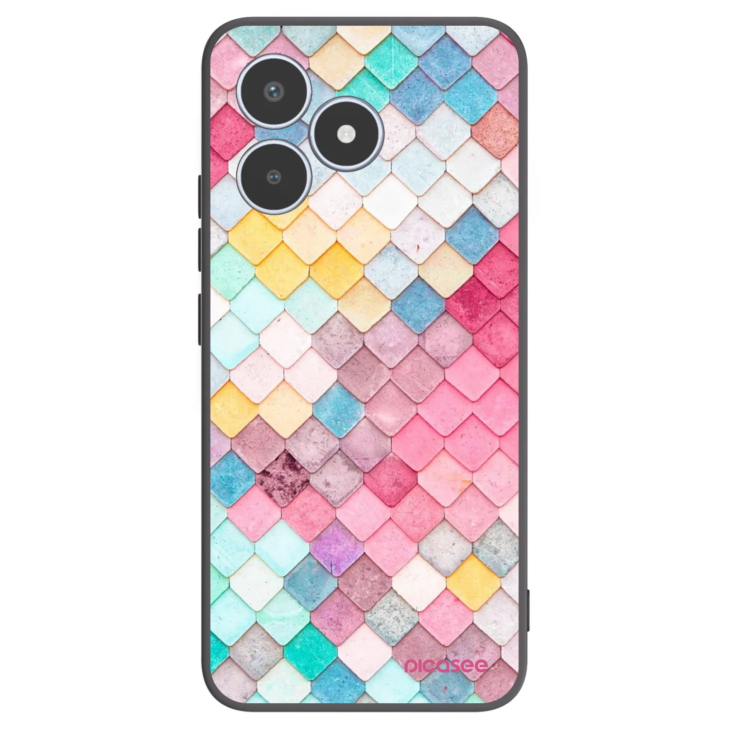 Picasee fekete szilikon tok az alábbi mobiltelefonokra Realme C53 - Colorful roof
