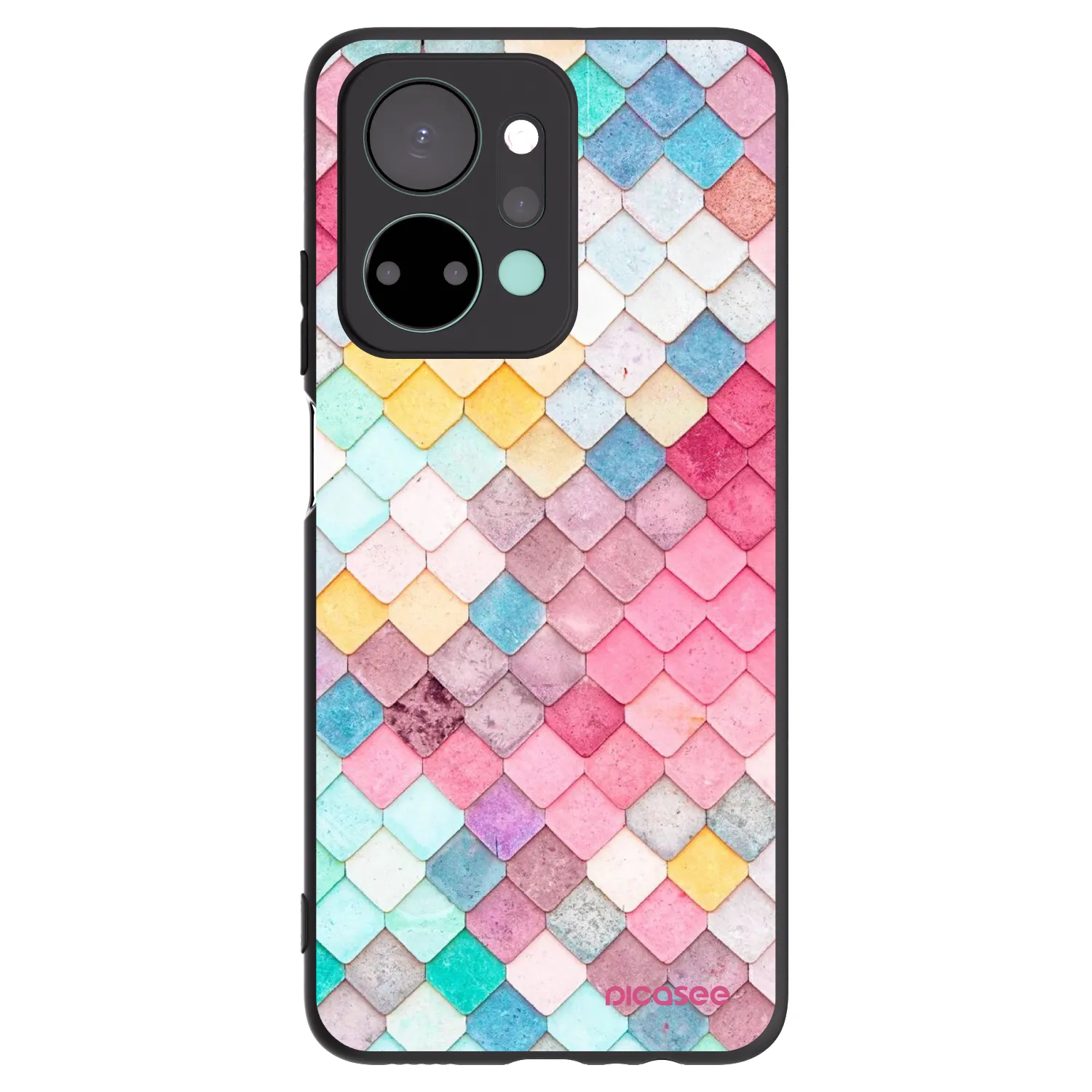 Picasee fekete szilikon tok az alábbi mobiltelefonokra Honor X7a - Colorful roof