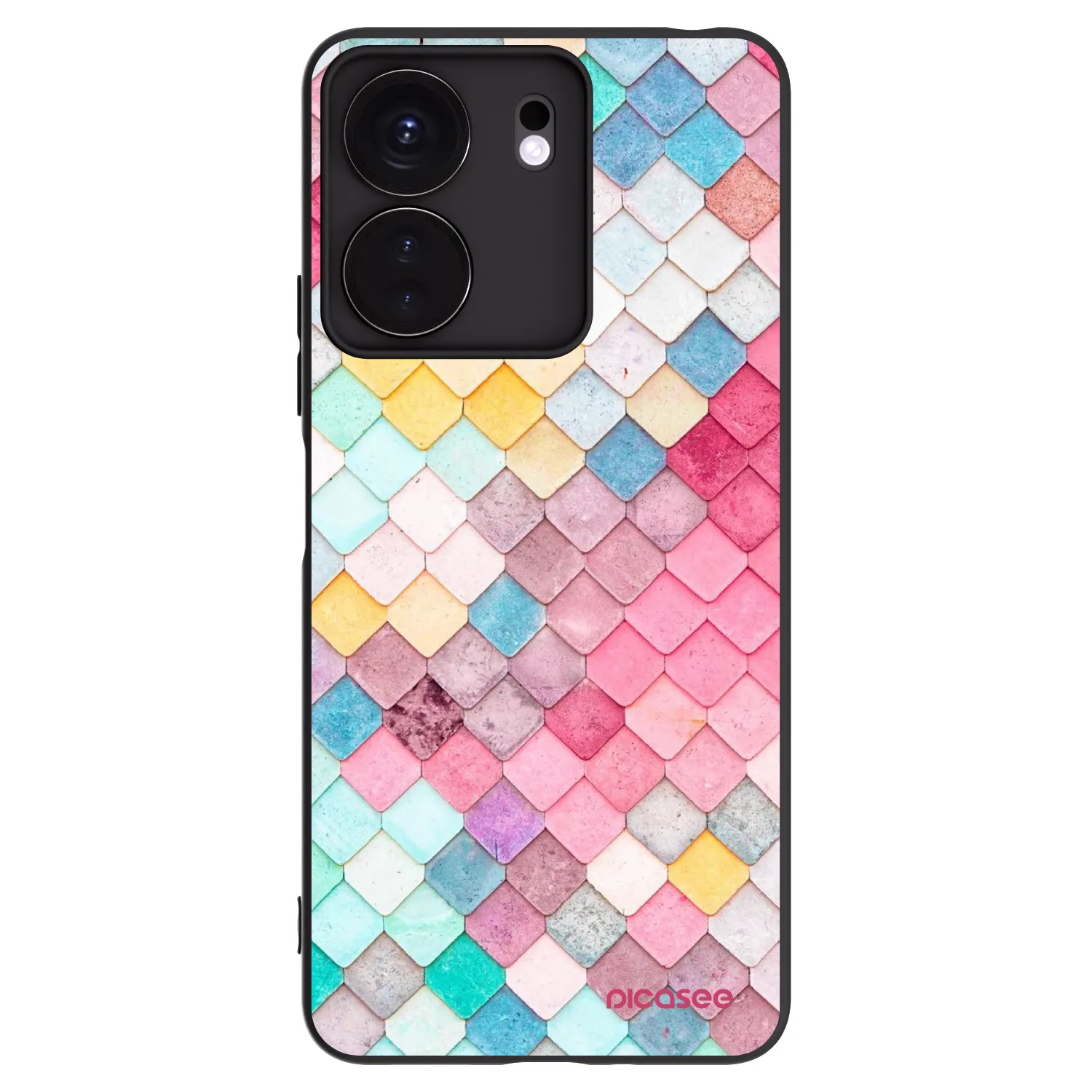 Picasee fekete szilikon tok az alábbi mobiltelefonokra Xiaomi Redmi 13C 4G - Colorful roof