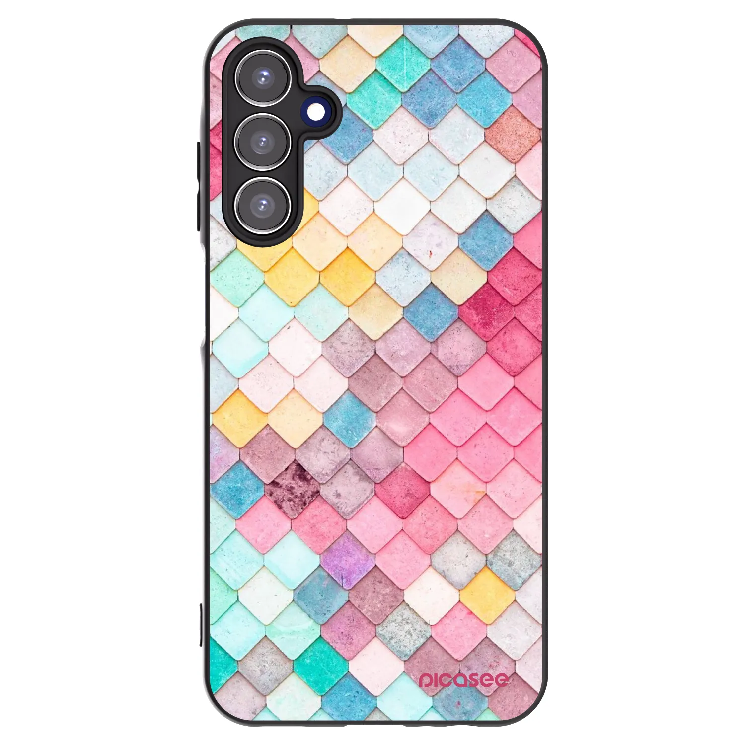 Picasee fekete szilikon tok az alábbi mobiltelefonokra Samsung Galaxy A15 A155F 4G - Colorful roof