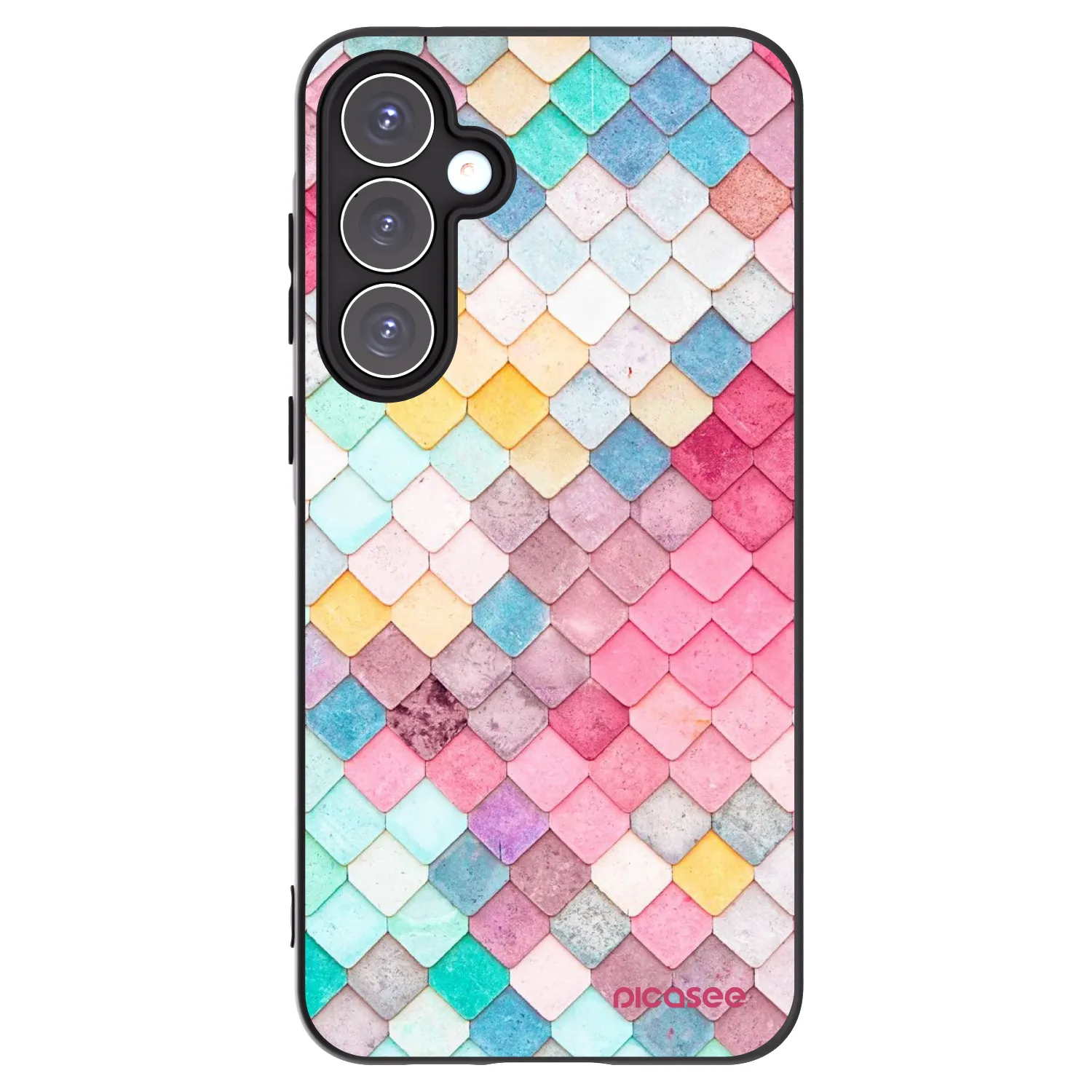 Picasee fekete szilikon tok az alábbi mobiltelefonokra Samsung Galaxy A55 5G A556B - Colorful roof