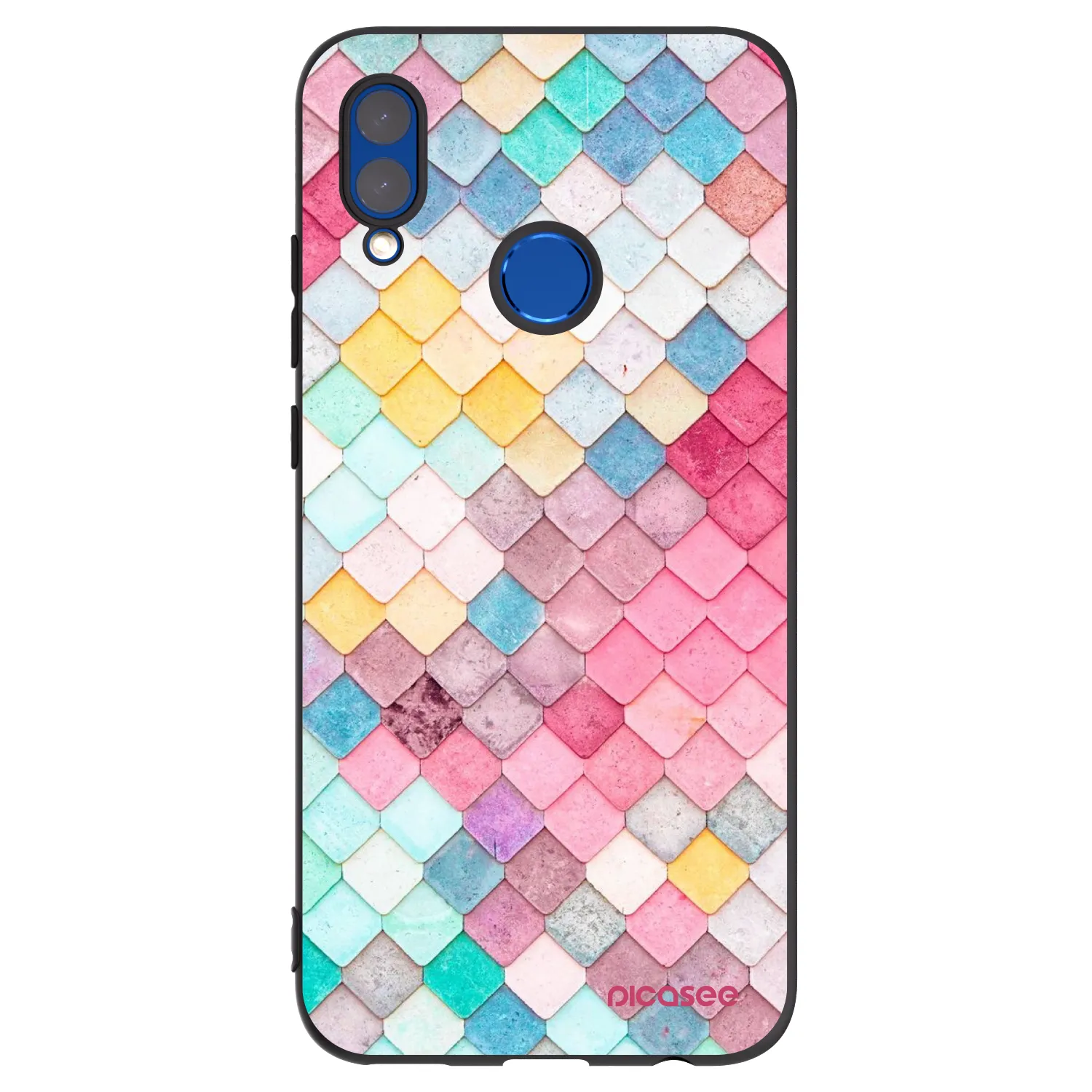 Picasee fekete szilikon tok az alábbi mobiltelefonokra Huawei P Smart 2019 - Colorful roof