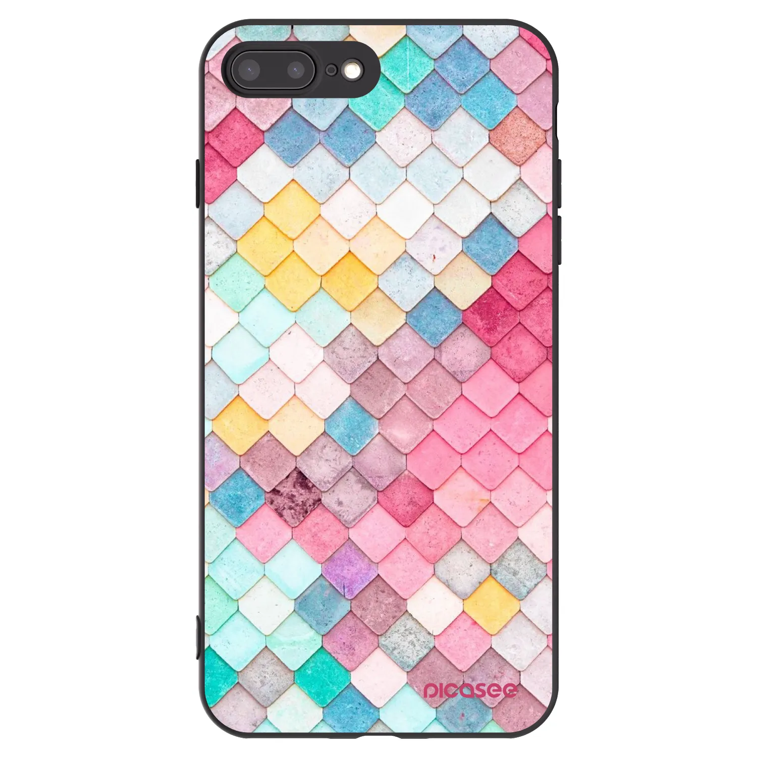 Picasee fekete szilikon tok az alábbi mobiltelefonokra Apple iPhone 8 Plus - Colorful roof