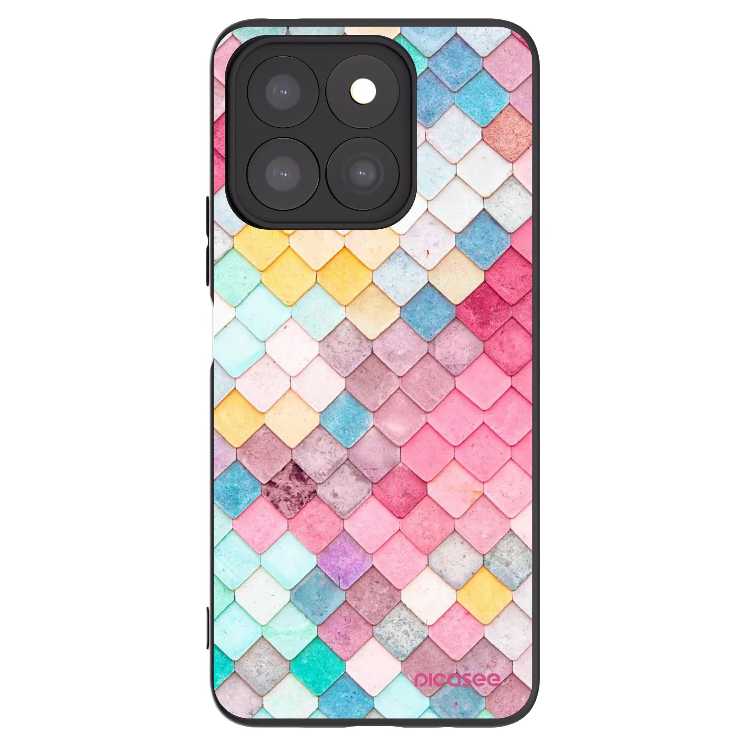 Picasee fekete szilikon tok az alábbi mobiltelefonokra Honor X8c - Colorful roof