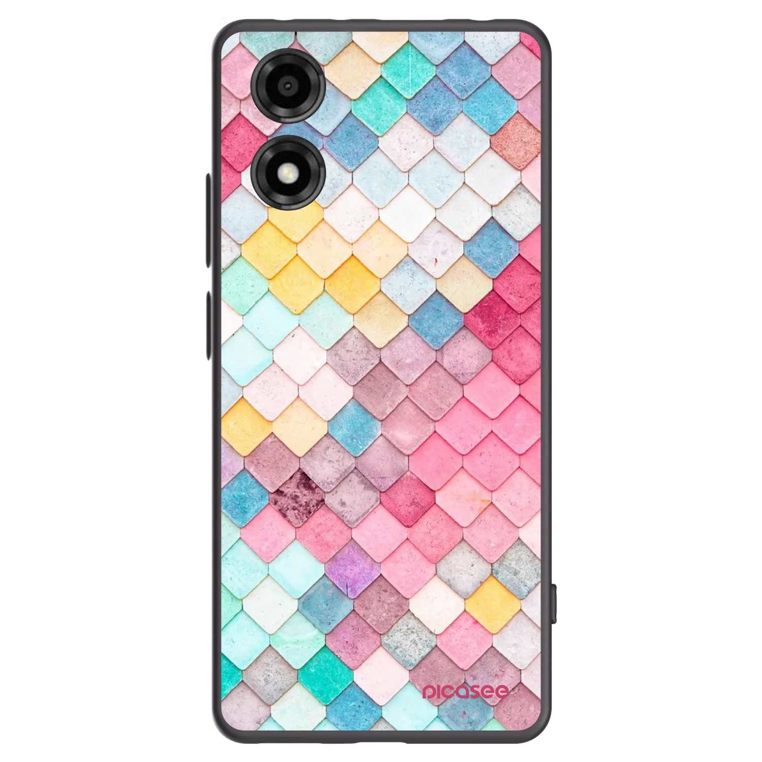 Picasee fekete szilikon tok az alábbi mobiltelefonokra Motorola Moto E14 - Colorful roof