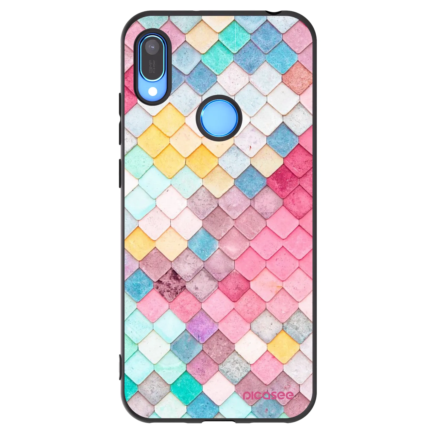 Picasee fekete szilikon tok az alábbi mobiltelefonokra Huawei Y6 2019 - Colorful roof