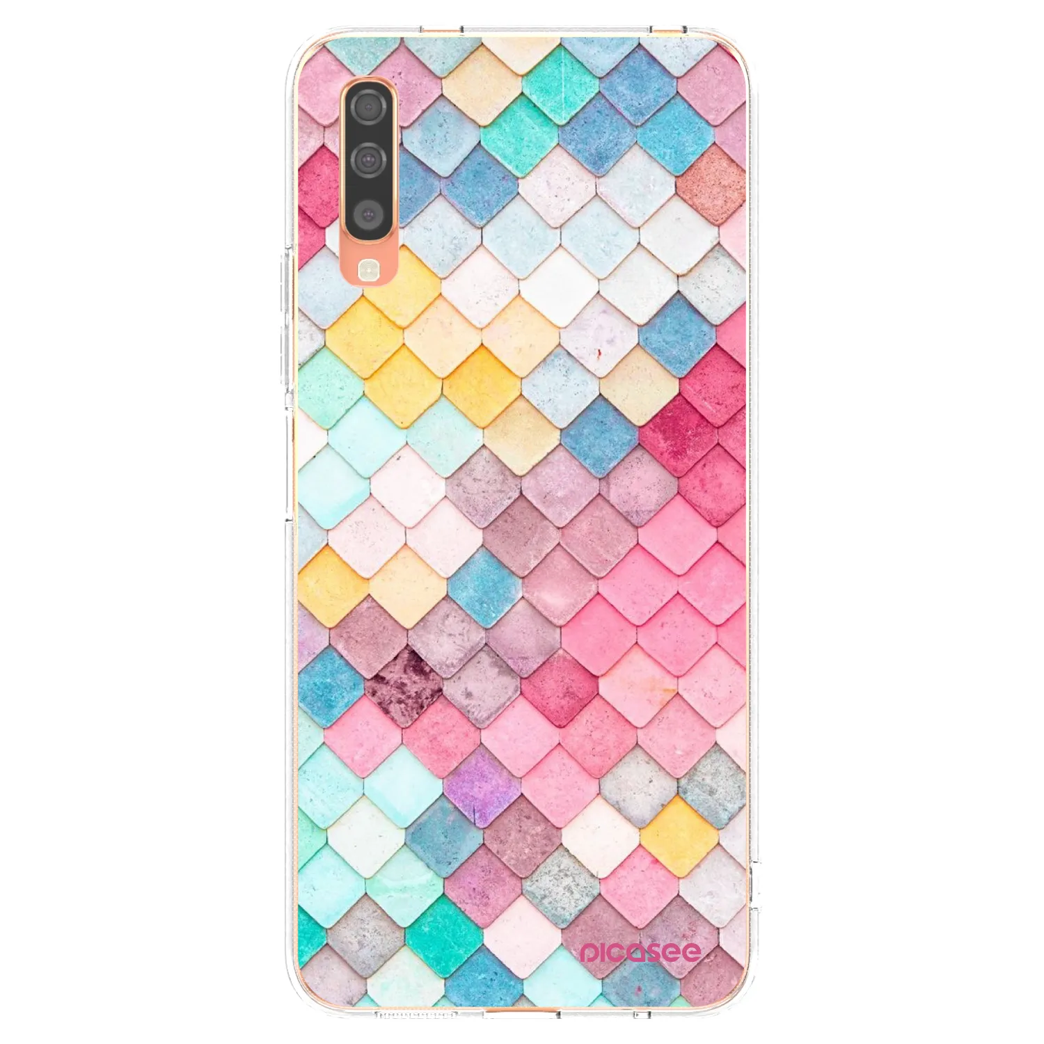 Picasee átlátszó szilikon tok az alábbi mobiltelefonokra Samsung Galaxy A70 A705F - Colorful roof