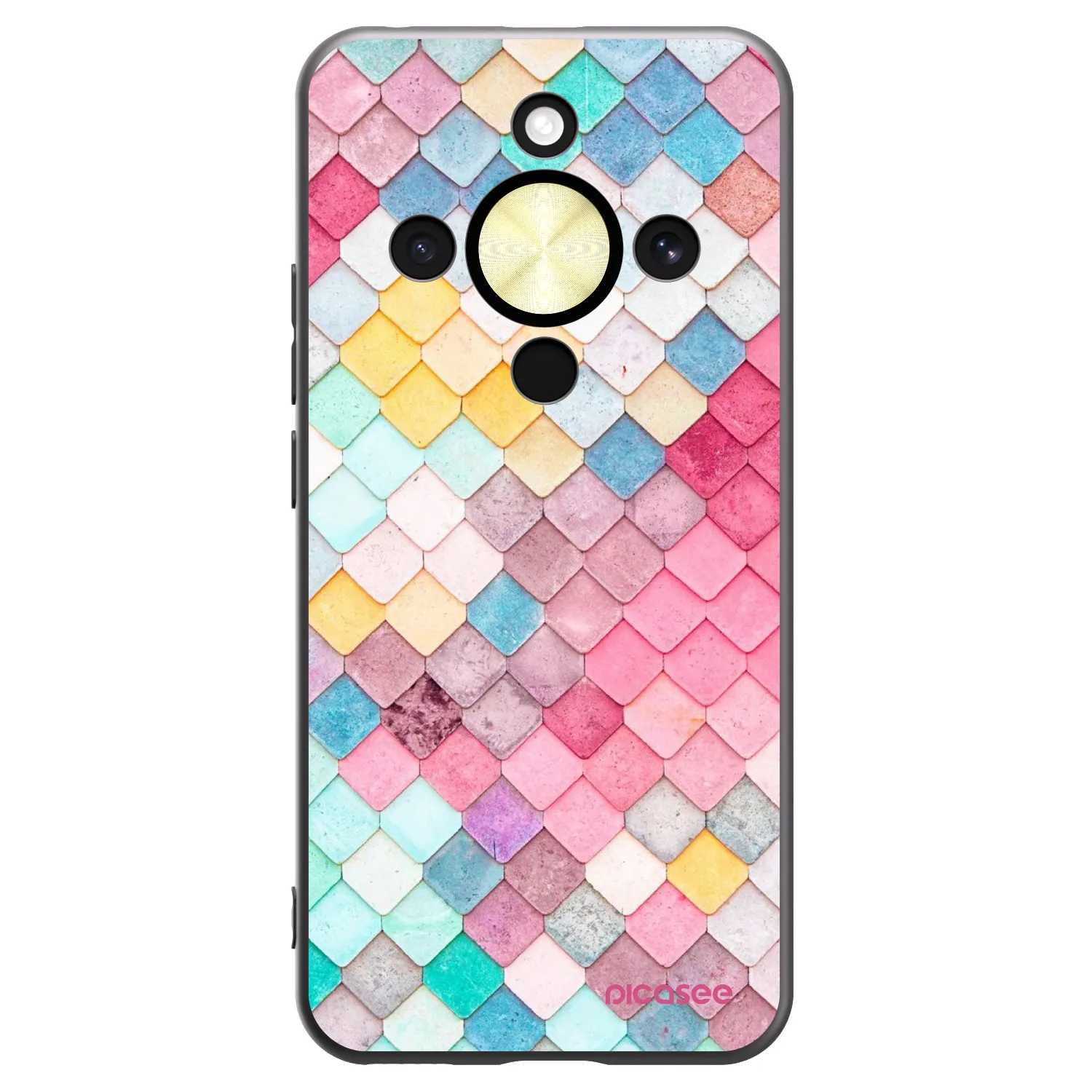 Picasee fekete szilikon tok az alábbi mobiltelefonokra Honor Magic8 Lite 5G - Colorful roof