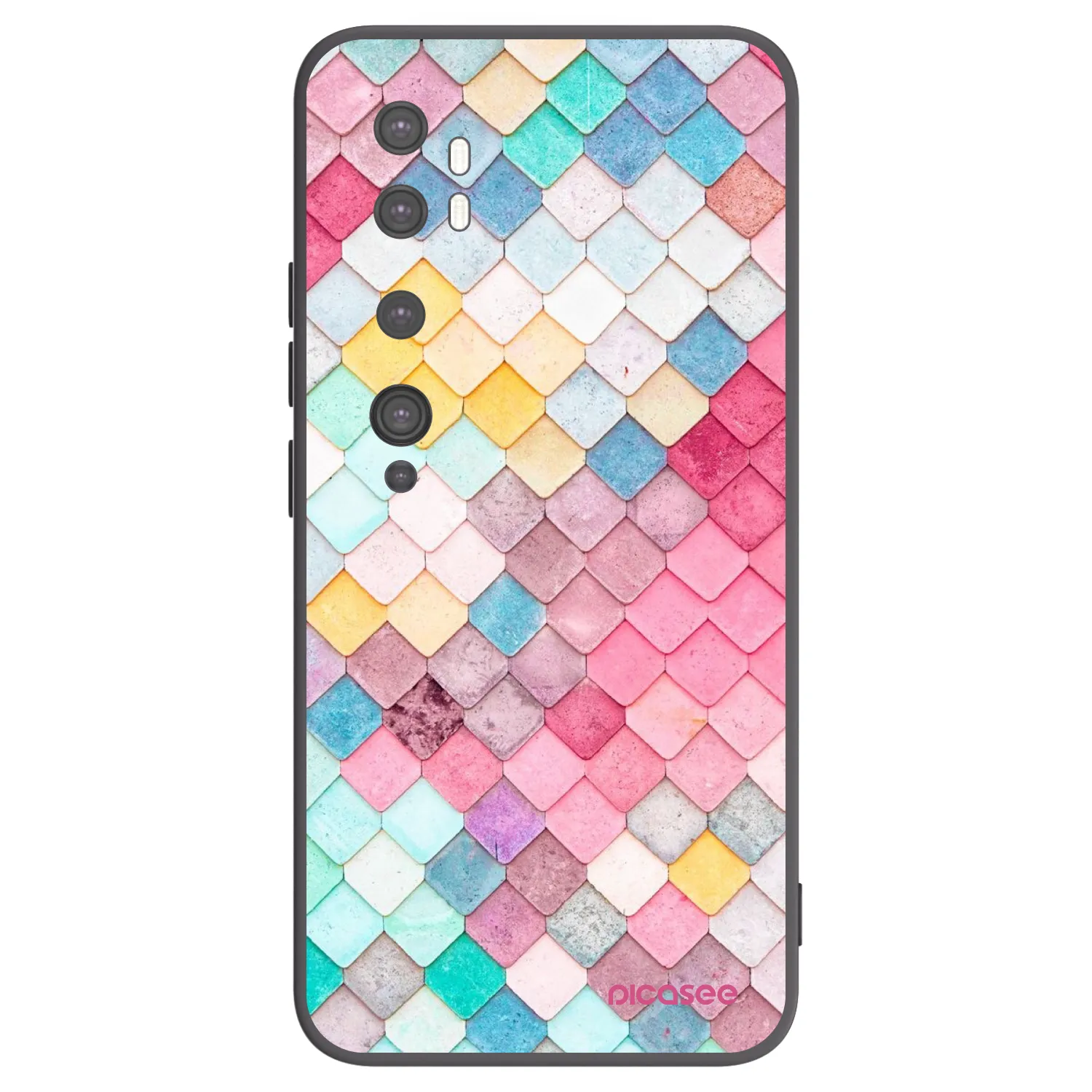 Picasee fekete szilikon tok az alábbi mobiltelefonokra Xiaomi Mi Note 10 (Pro) - Colorful roof