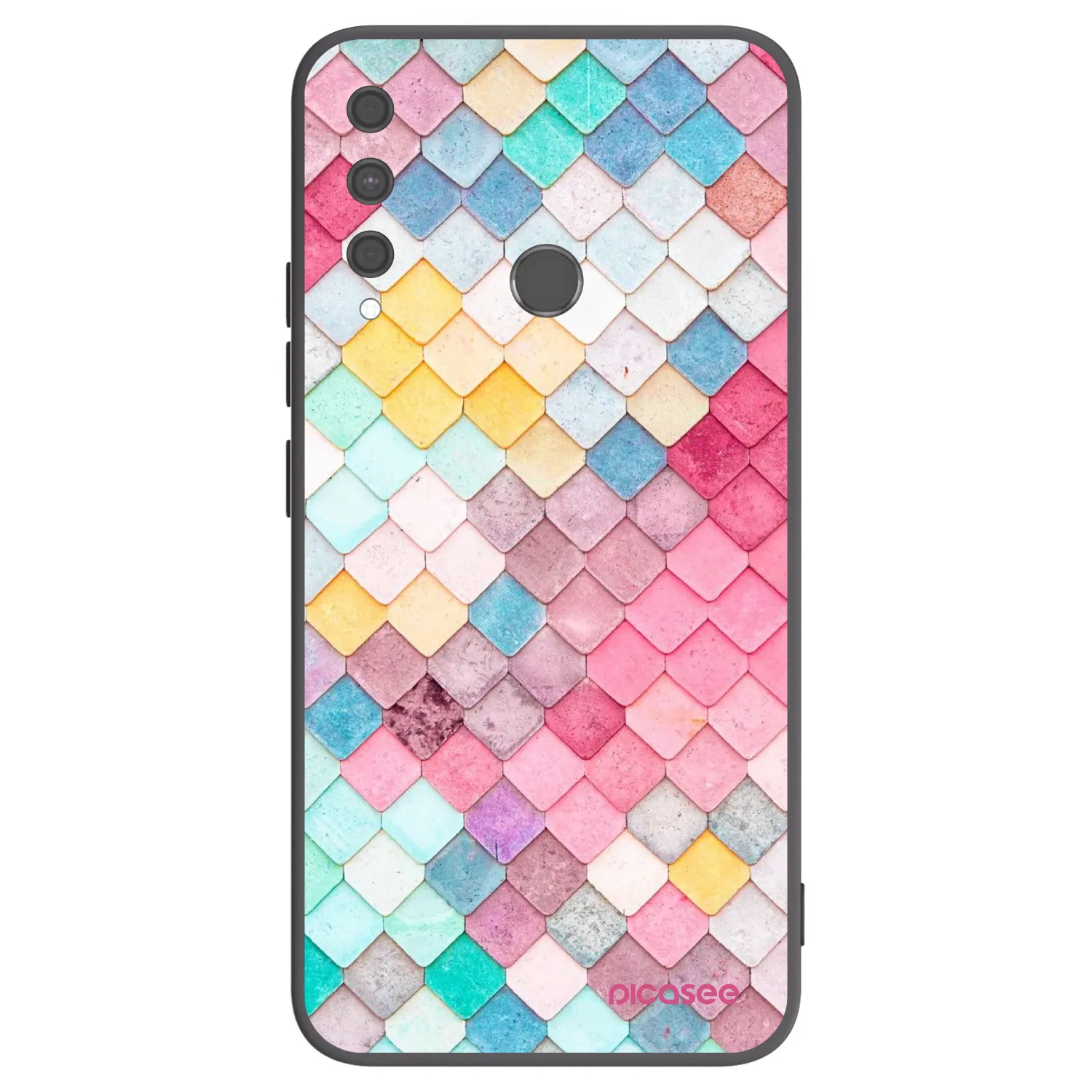Picasee fekete szilikon tok az alábbi mobiltelefonokra Huawei P40 Lite E - Colorful roof
