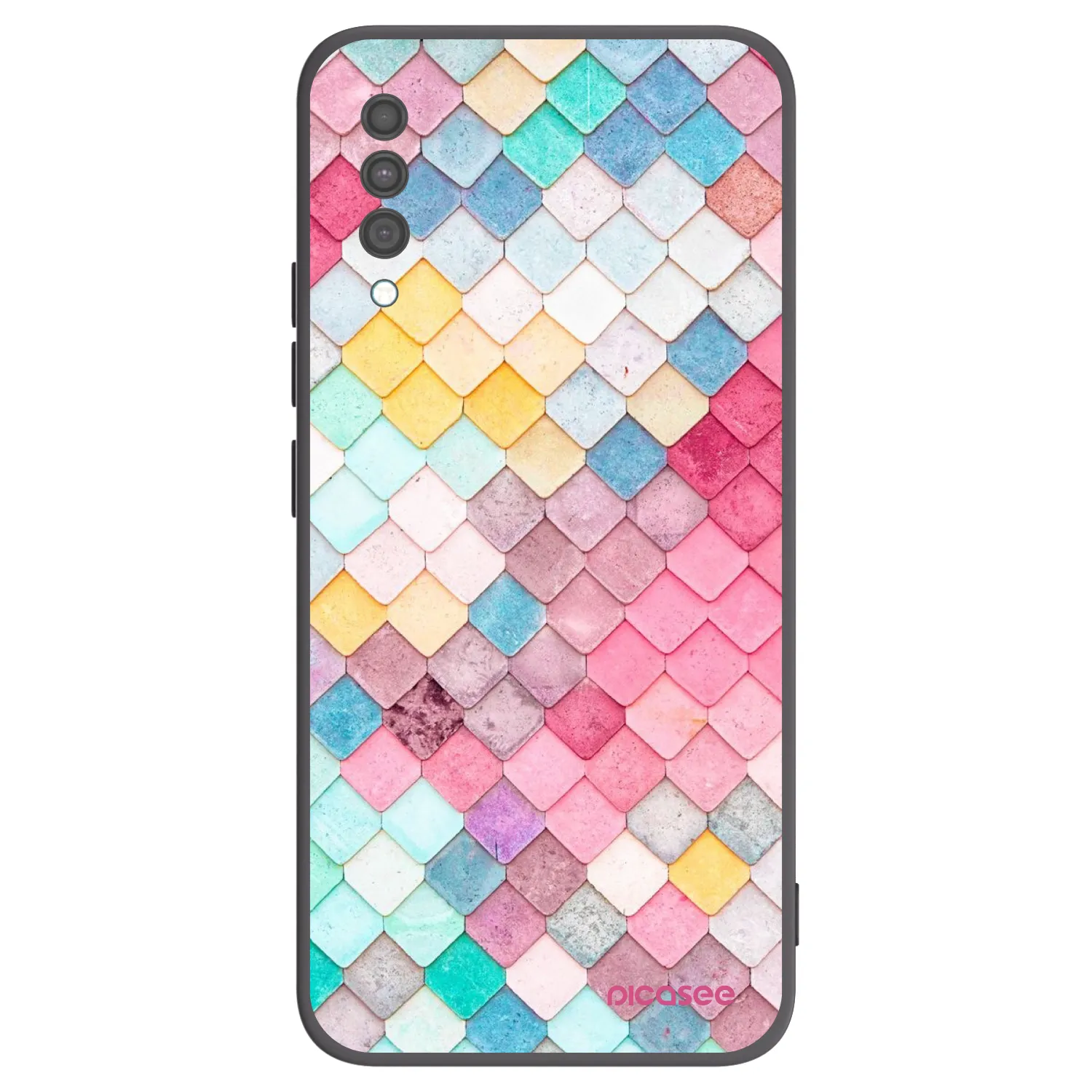 Picasee fekete szilikon tok az alábbi mobiltelefonokra Samsung Galaxy A30s A307F - Colorful roof