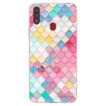 Picasee átlátszó szilikon tok az alábbi mobiltelefonokra Samsung Galaxy A20s - Colorful roof