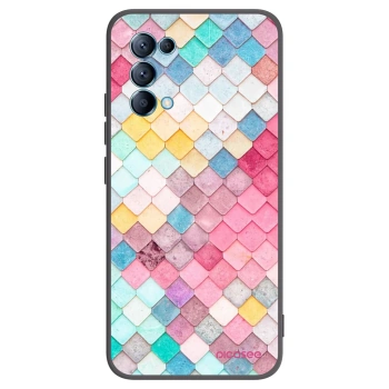 Picasee fekete szilikon tok az alábbi mobiltelefonokra OPPO Reno 5 5G - Colorful roof