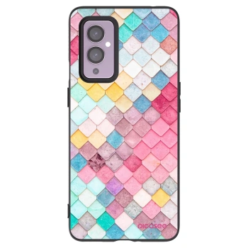 Picasee fekete szilikon tok az alábbi mobiltelefonokra OnePlus 9 - Colorful roof