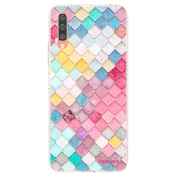 Picasee átlátszó szilikon tok az alábbi mobiltelefonokra Samsung Galaxy A70 A705F - Colorful roof