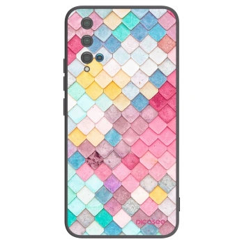 Picasee fekete szilikon tok az alábbi mobiltelefonokra Huawei Nova 5T - Colorful roof