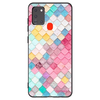 Picasee fekete szilikon tok az alábbi mobiltelefonokra Samsung Galaxy A21s - Colorful roof