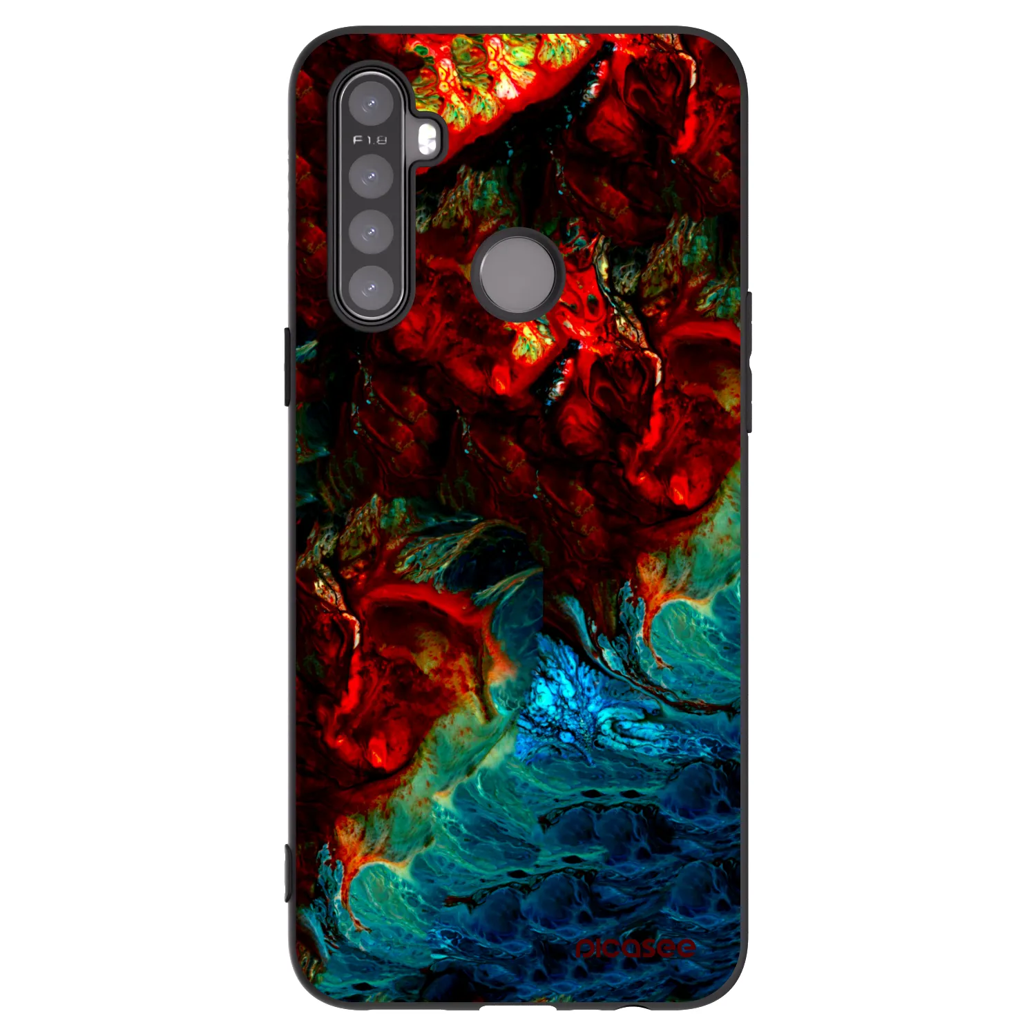 Picasee fekete szilikon tok az alábbi mobiltelefonokra Realme 6i - Universe