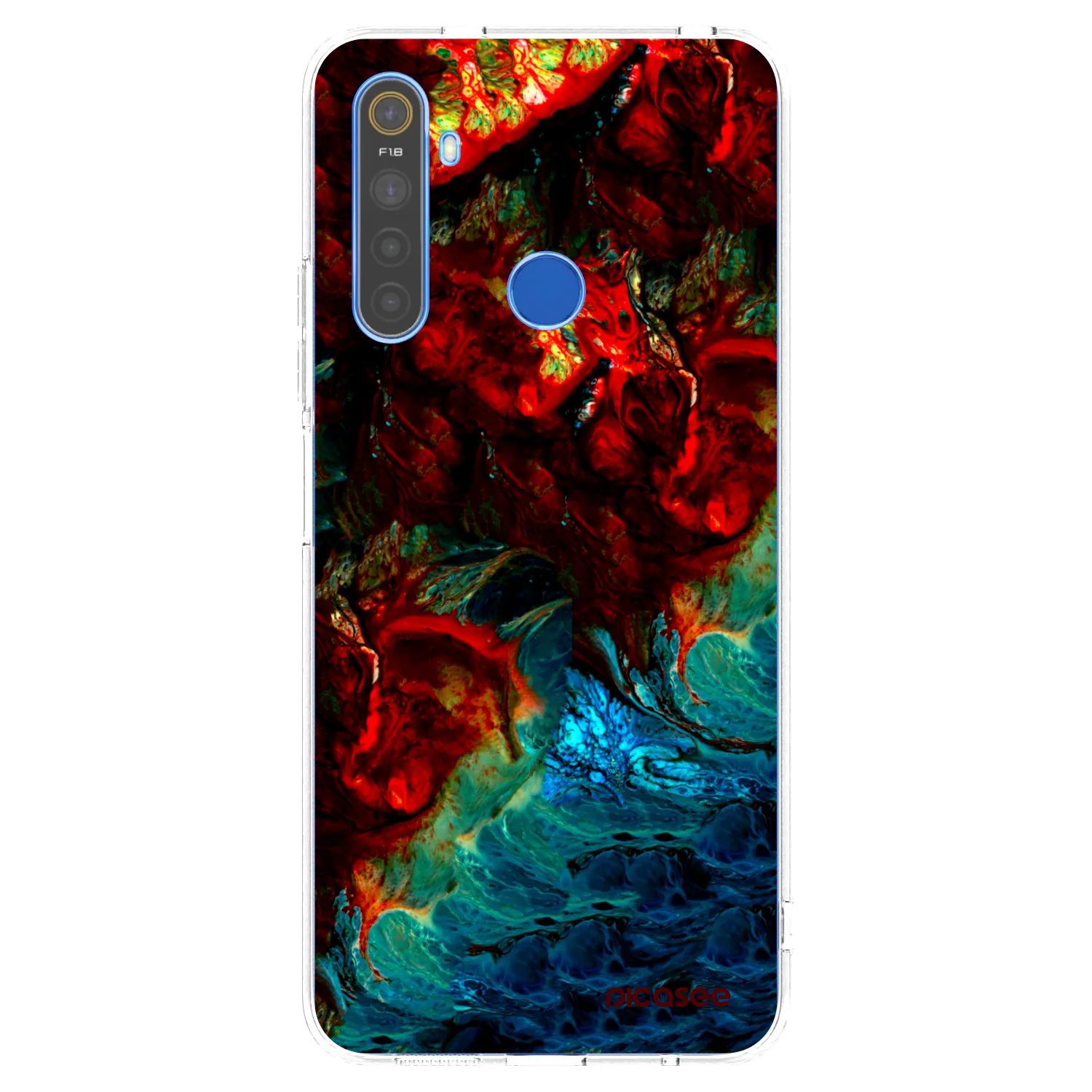 Picasee átlátszó szilikon tok az alábbi mobiltelefonokra Realme 5 - Universe