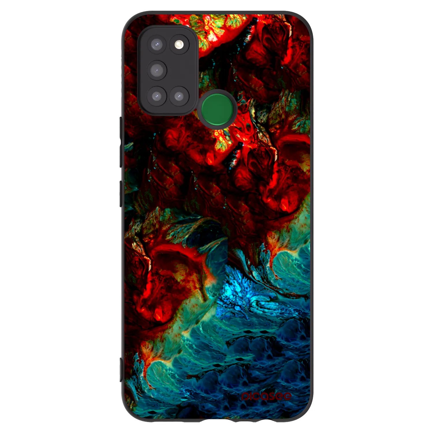 Picasee fekete szilikon tok az alábbi mobiltelefonokra Realme 7i - Universe