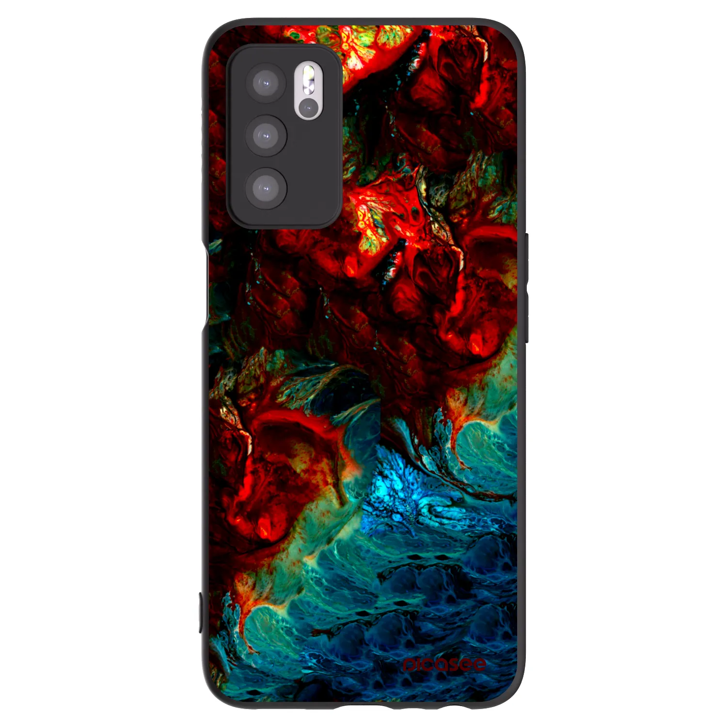 Picasee fekete szilikon tok az alábbi mobiltelefonokra OPPO A16s - Universe