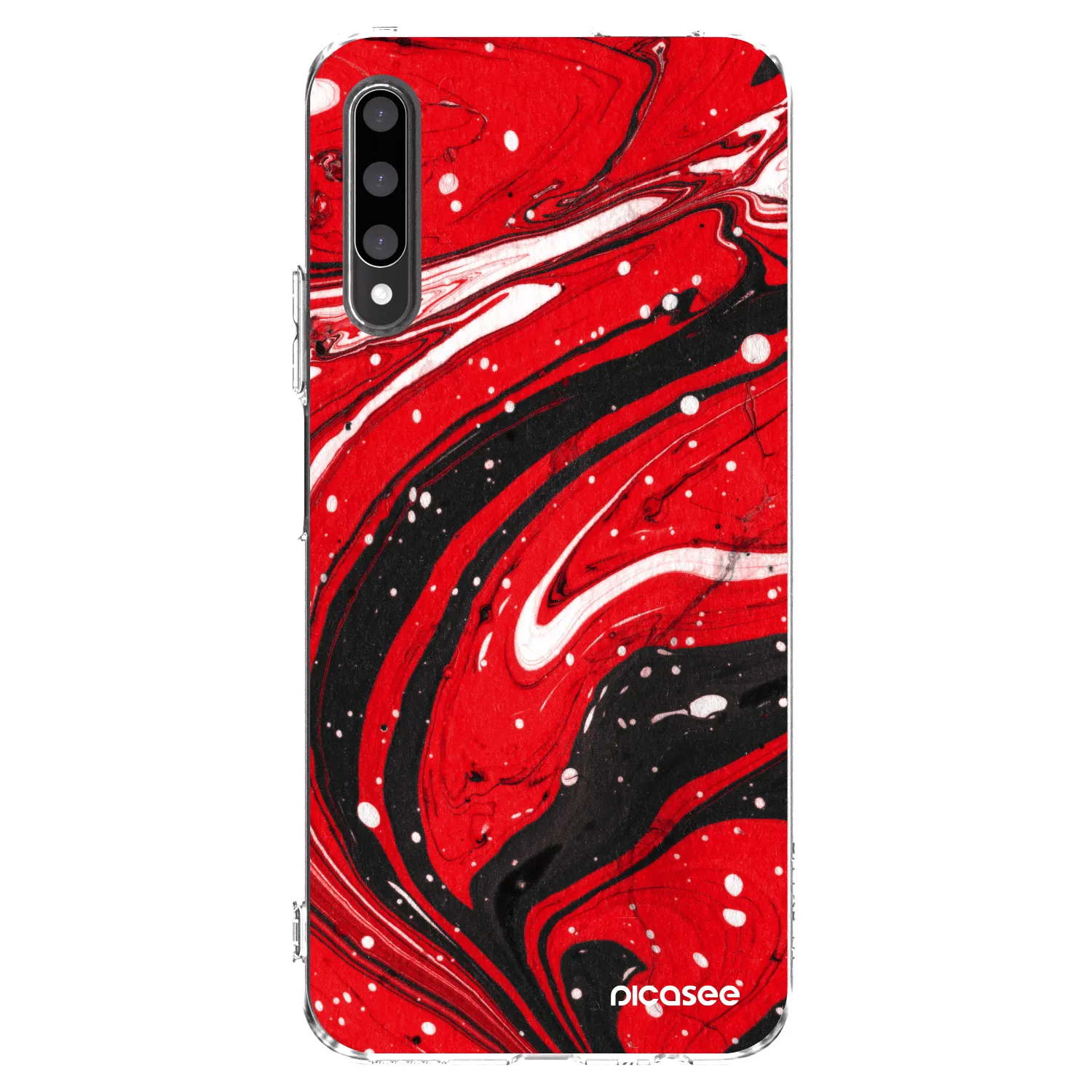 Picasee átlátszó szilikon tok az alábbi mobiltelefonokra Honor 9X Pro - Red black