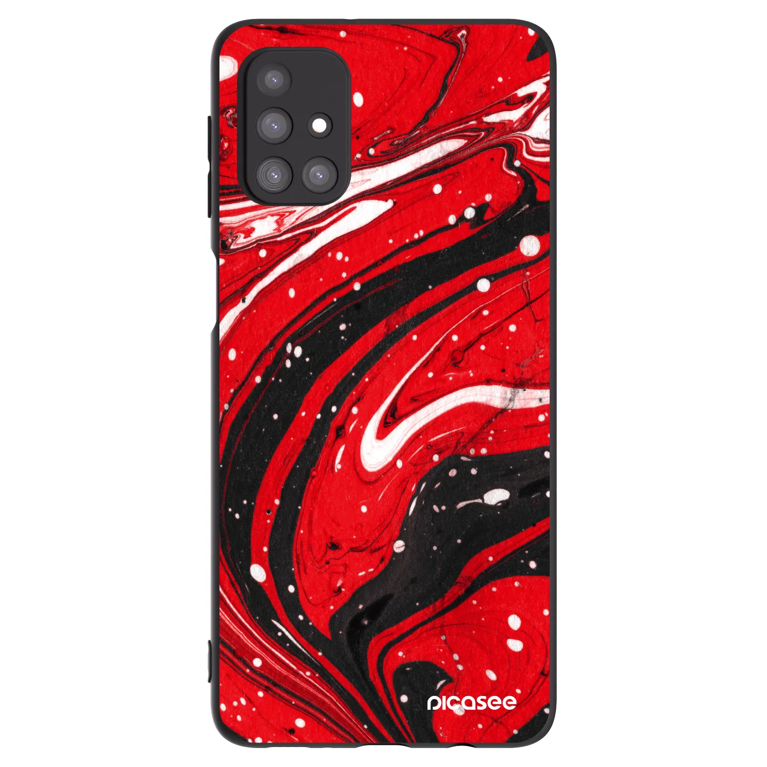 Picasee fekete szilikon tok az alábbi mobiltelefonokra Samsung Galaxy M31s - Red black