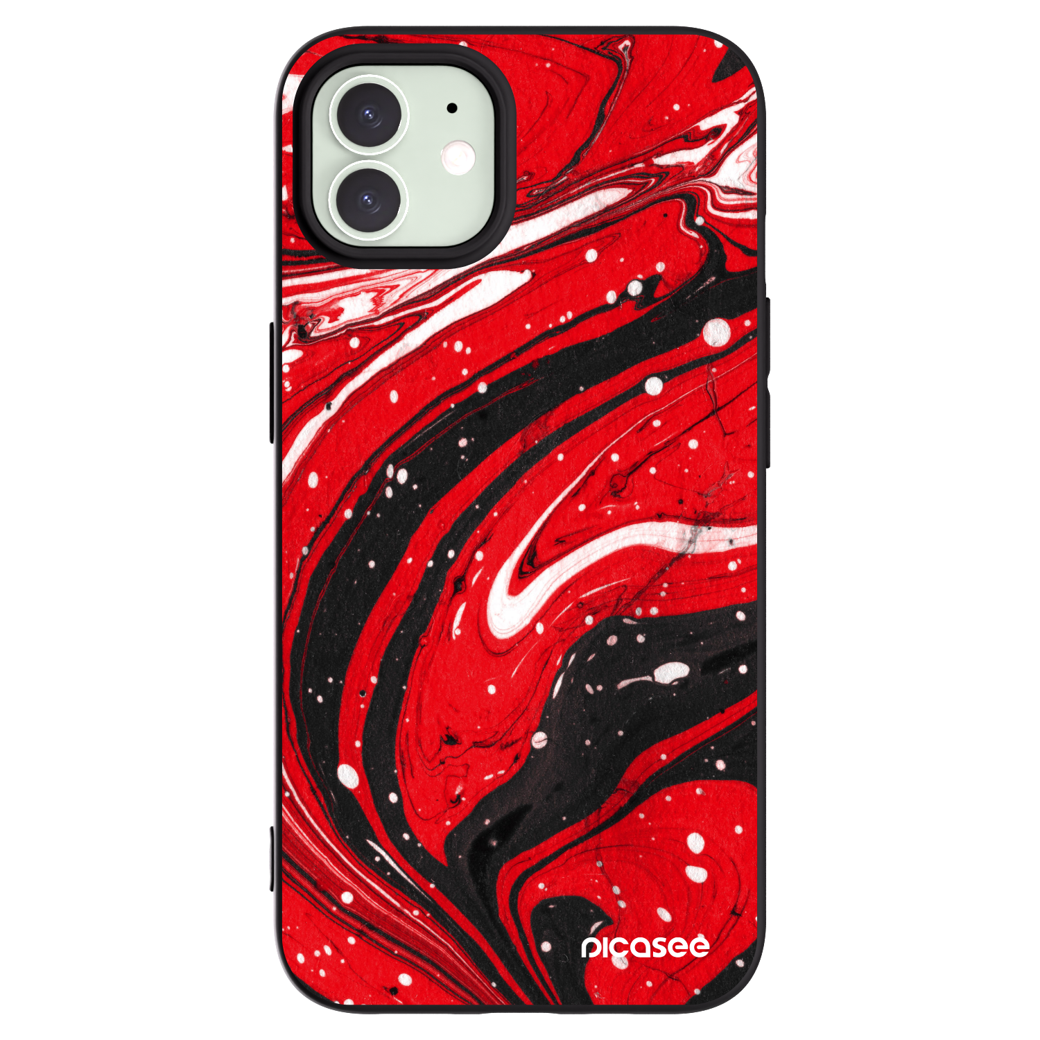 Picasee fekete szilikon tok az alábbi mobiltelefonokra Apple iPhone 12 Pro - Red black