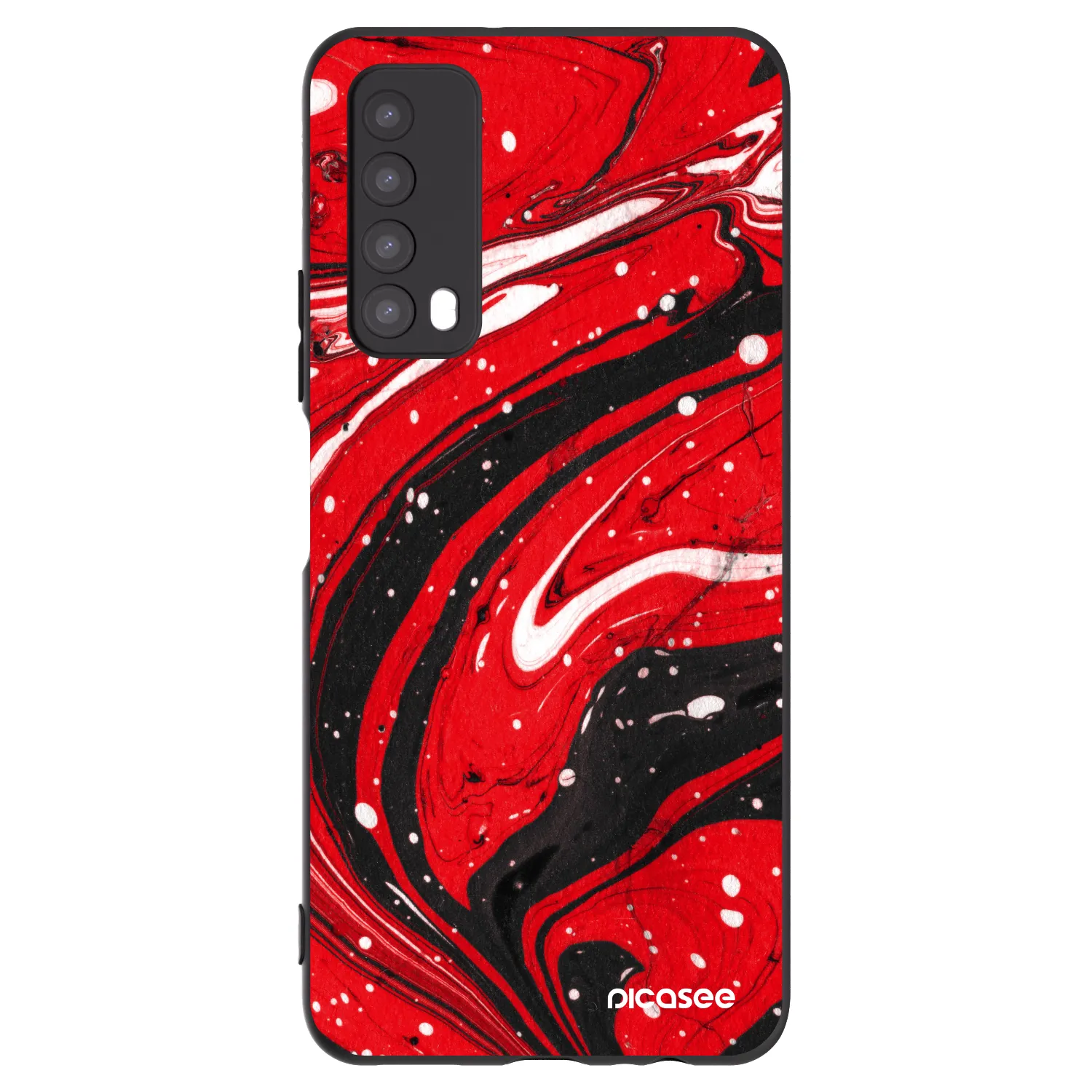 Picasee fekete szilikon tok az alábbi mobiltelefonokra Huawei P Smart 2021 - Red black