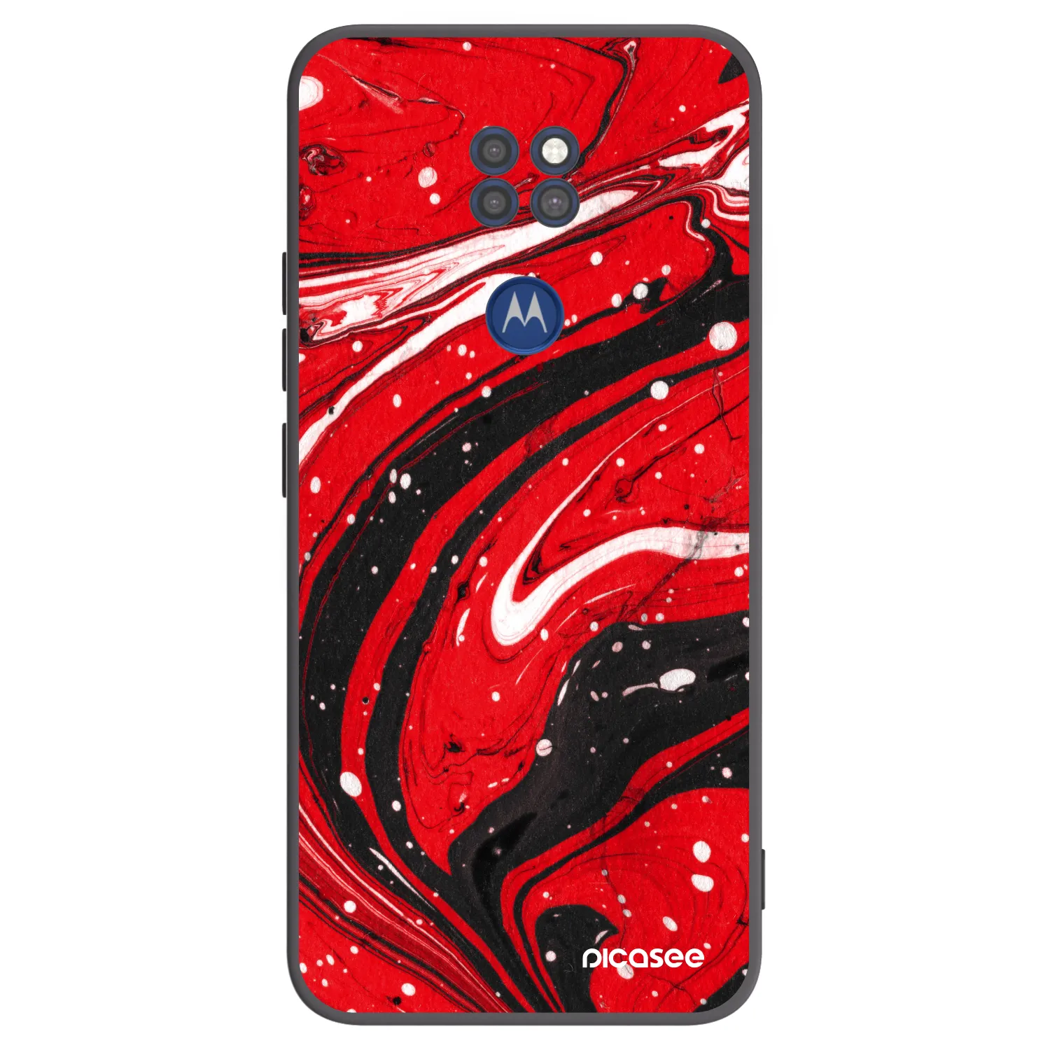Picasee fekete szilikon tok az alábbi mobiltelefonokra Motorola Moto G9 Play - Red black
