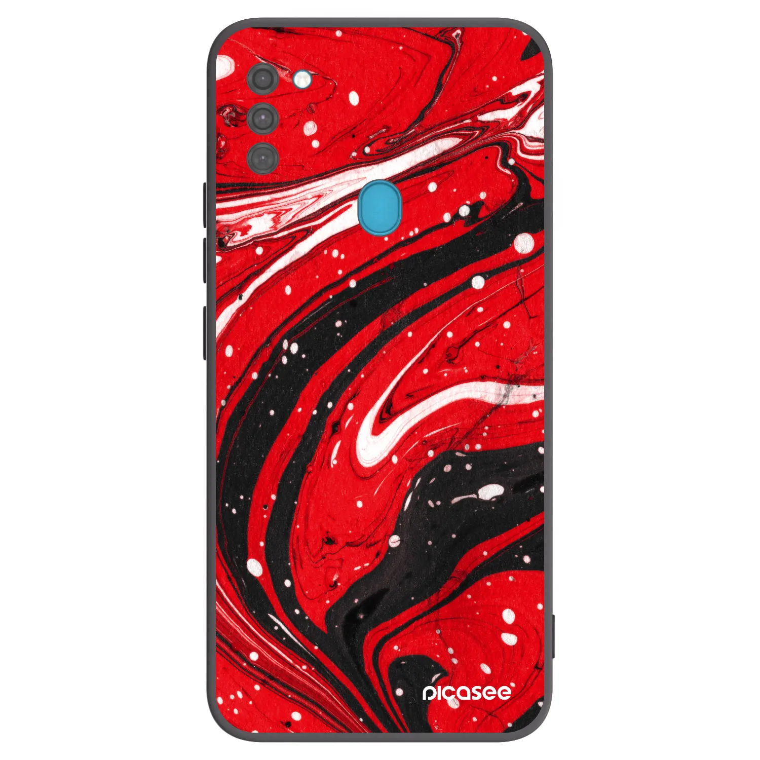 Picasee fekete szilikon tok az alábbi mobiltelefonokra Samsung Galaxy M11 - Red black