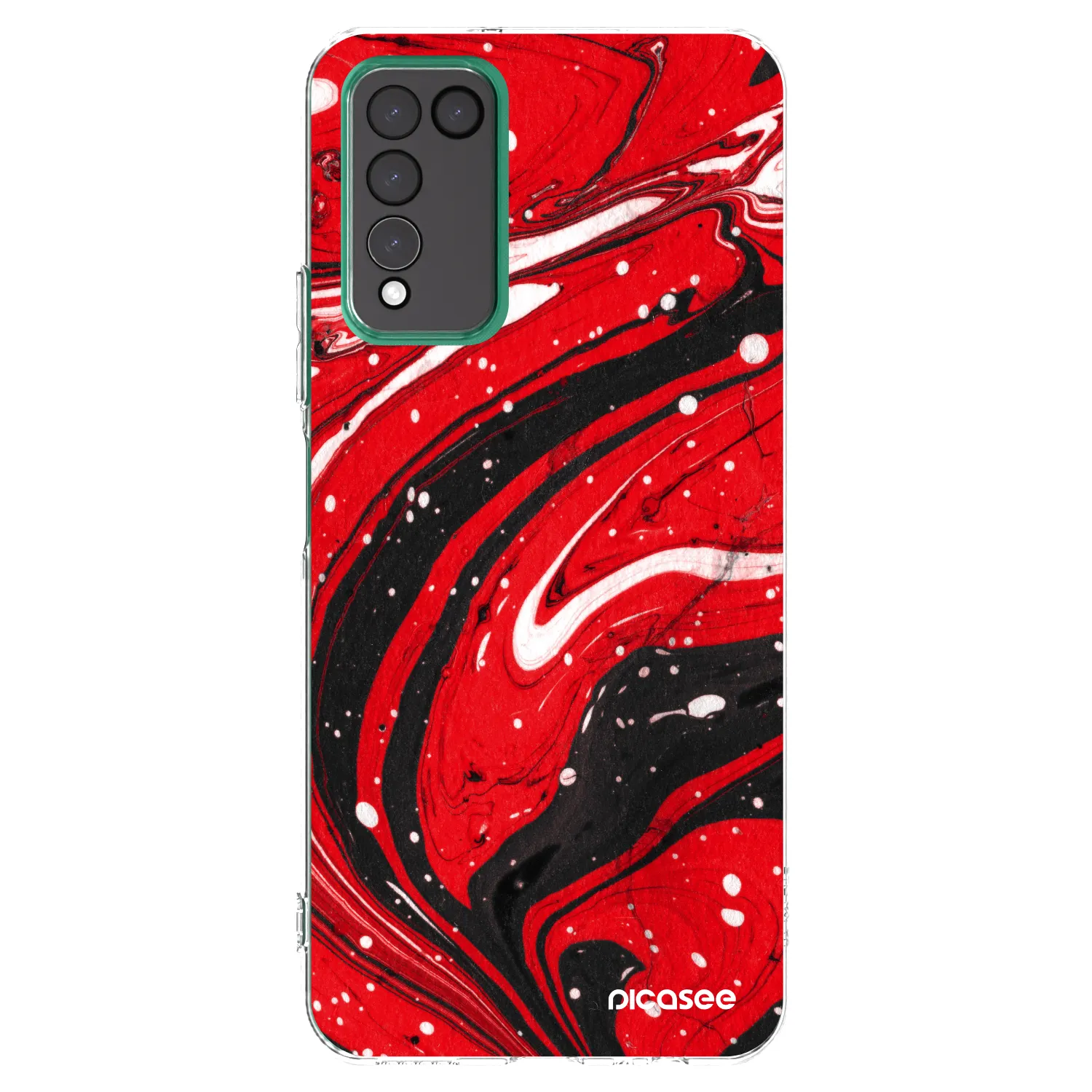 Picasee átlátszó szilikon tok az alábbi mobiltelefonokra Honor 10X Lite - Red black