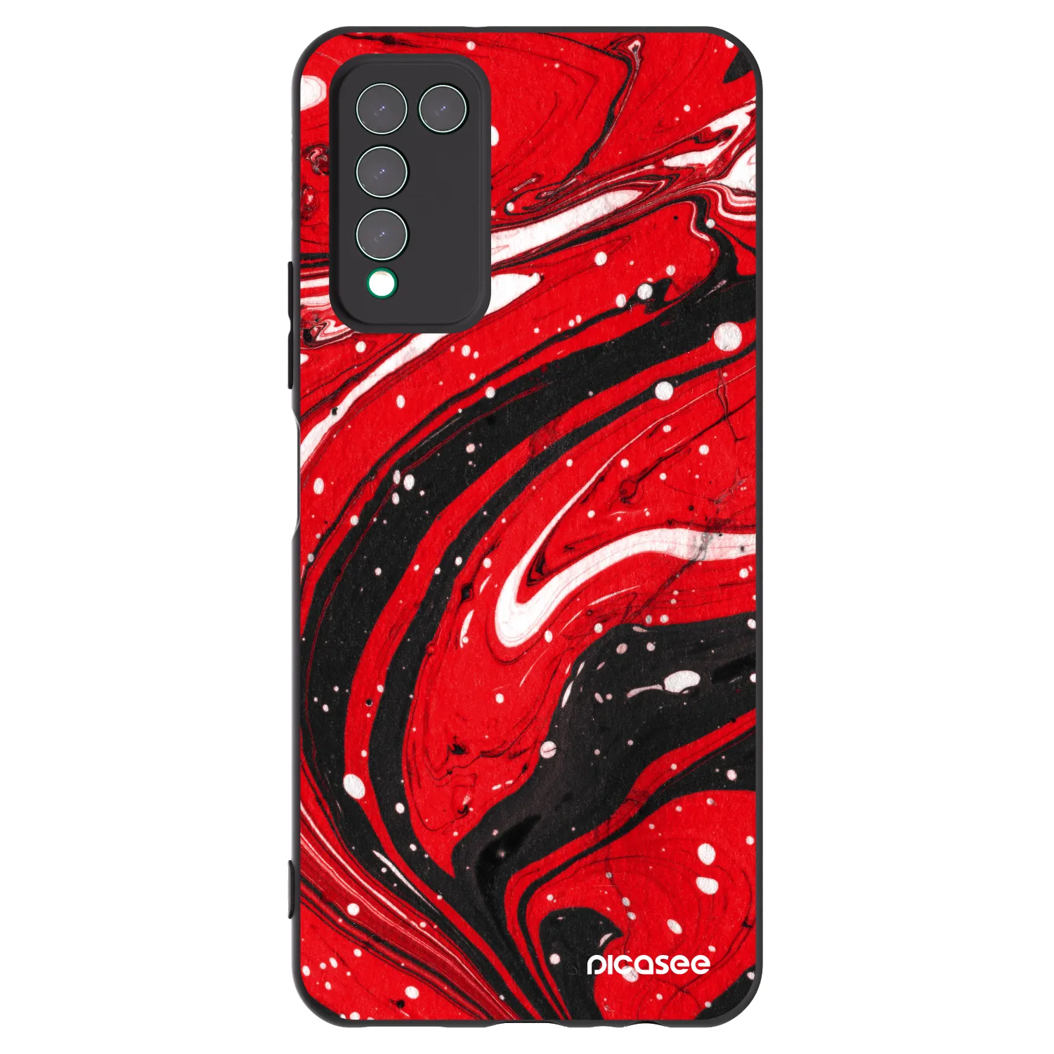 Picasee fekete szilikon tok az alábbi mobiltelefonokra Honor 10X Lite - Red black
