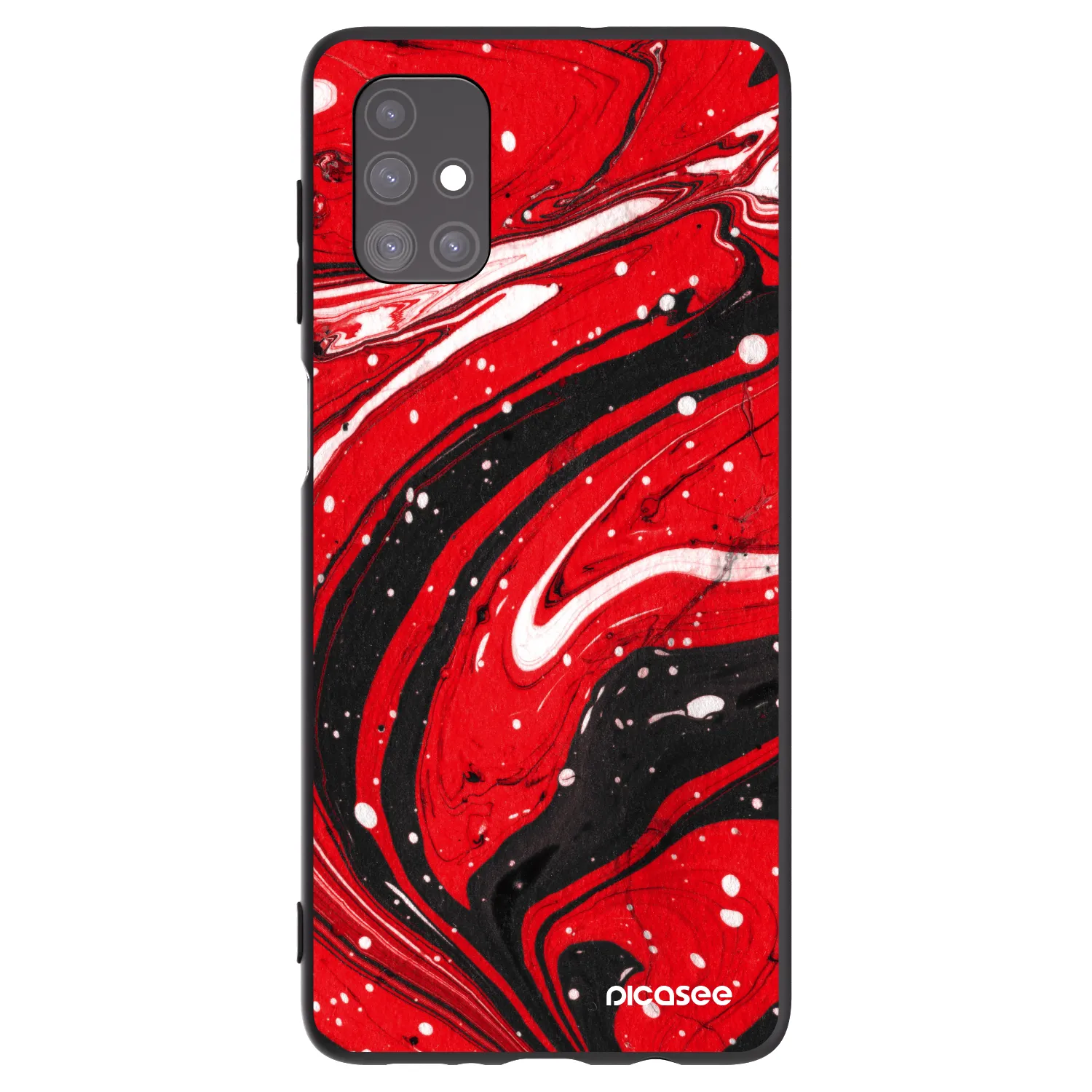 Picasee fekete szilikon tok az alábbi mobiltelefonokra Samsung Galaxy M51 M515F - Red black