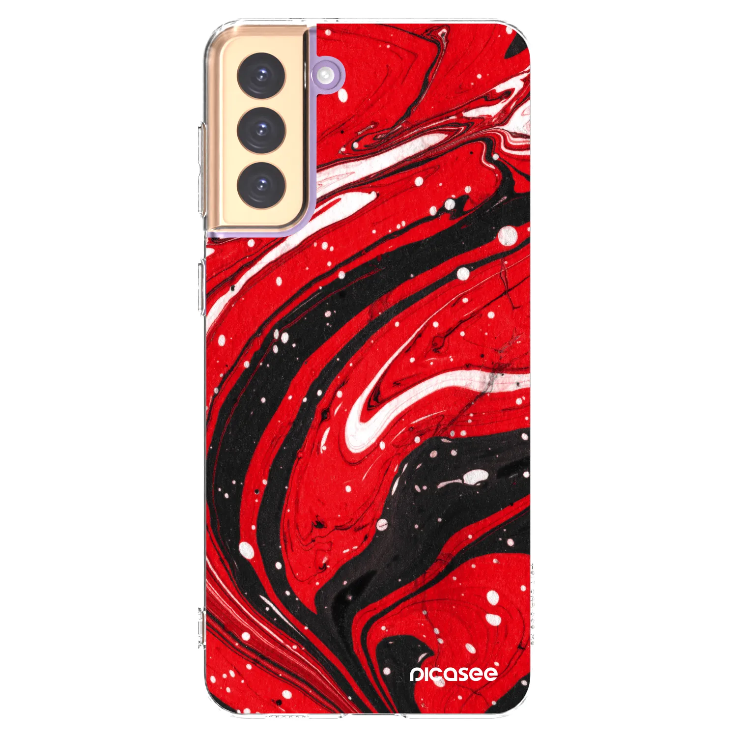 Picasee átlátszó szilikon tok az alábbi mobiltelefonokra Samsung Galaxy S21+ 5G G996F - Red black