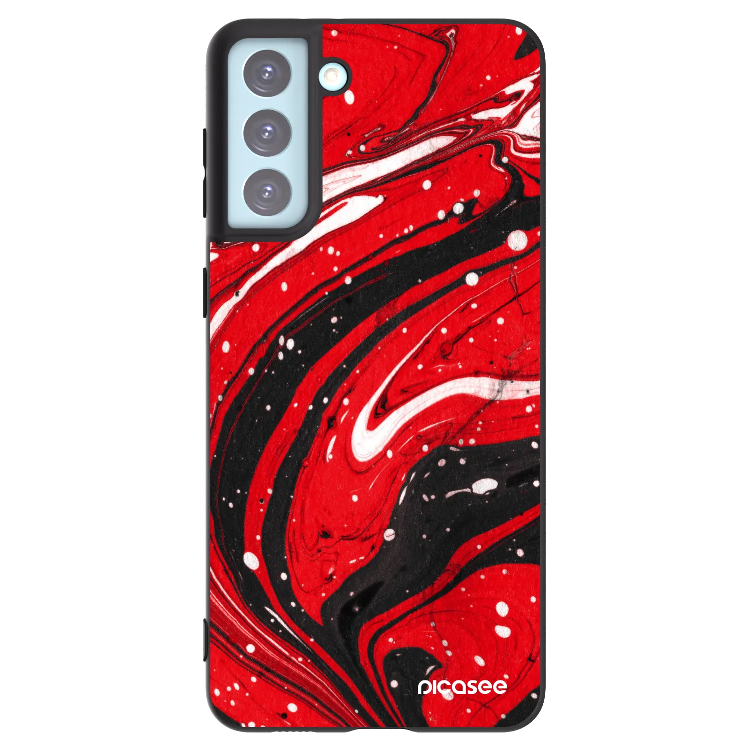 Picasee fekete szilikon tok az alábbi mobiltelefonokra Samsung Galaxy S21+ 5G G996F - Red black