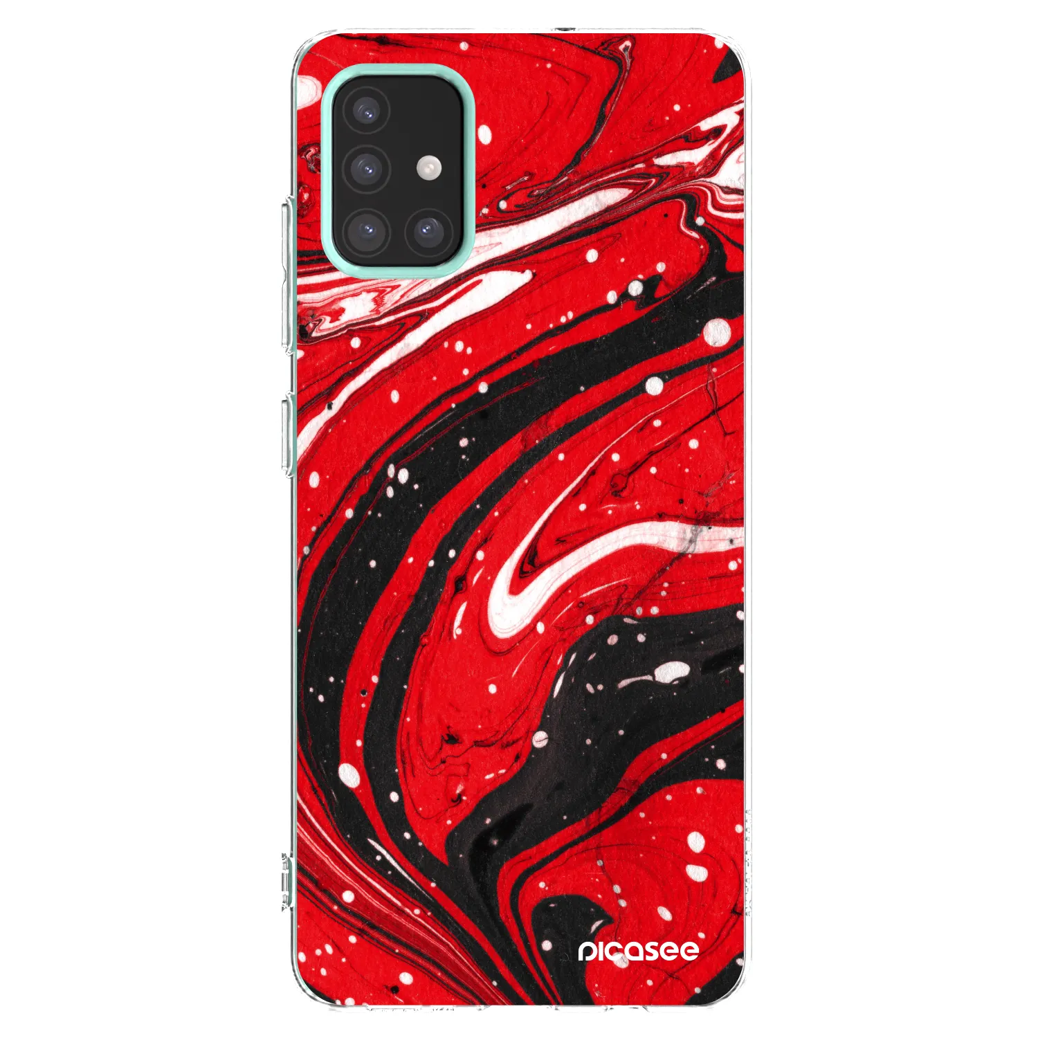 Picasee átlátszó szilikon tok az alábbi mobiltelefonokra Samsung Galaxy M31s - Red black