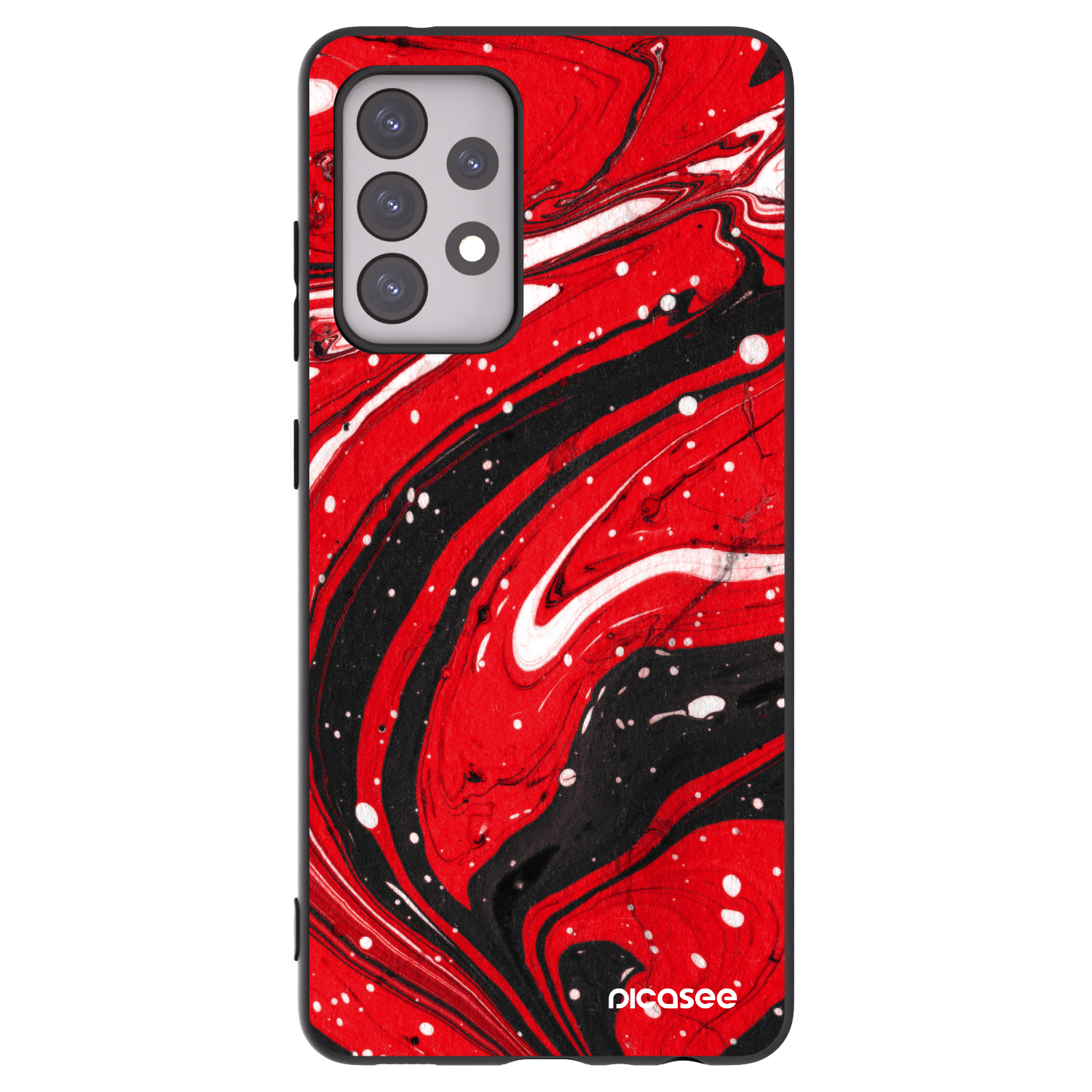 Picasee fekete szilikon tok az alábbi mobiltelefonokra Samsung Galaxy A52 5G A525F - Red black