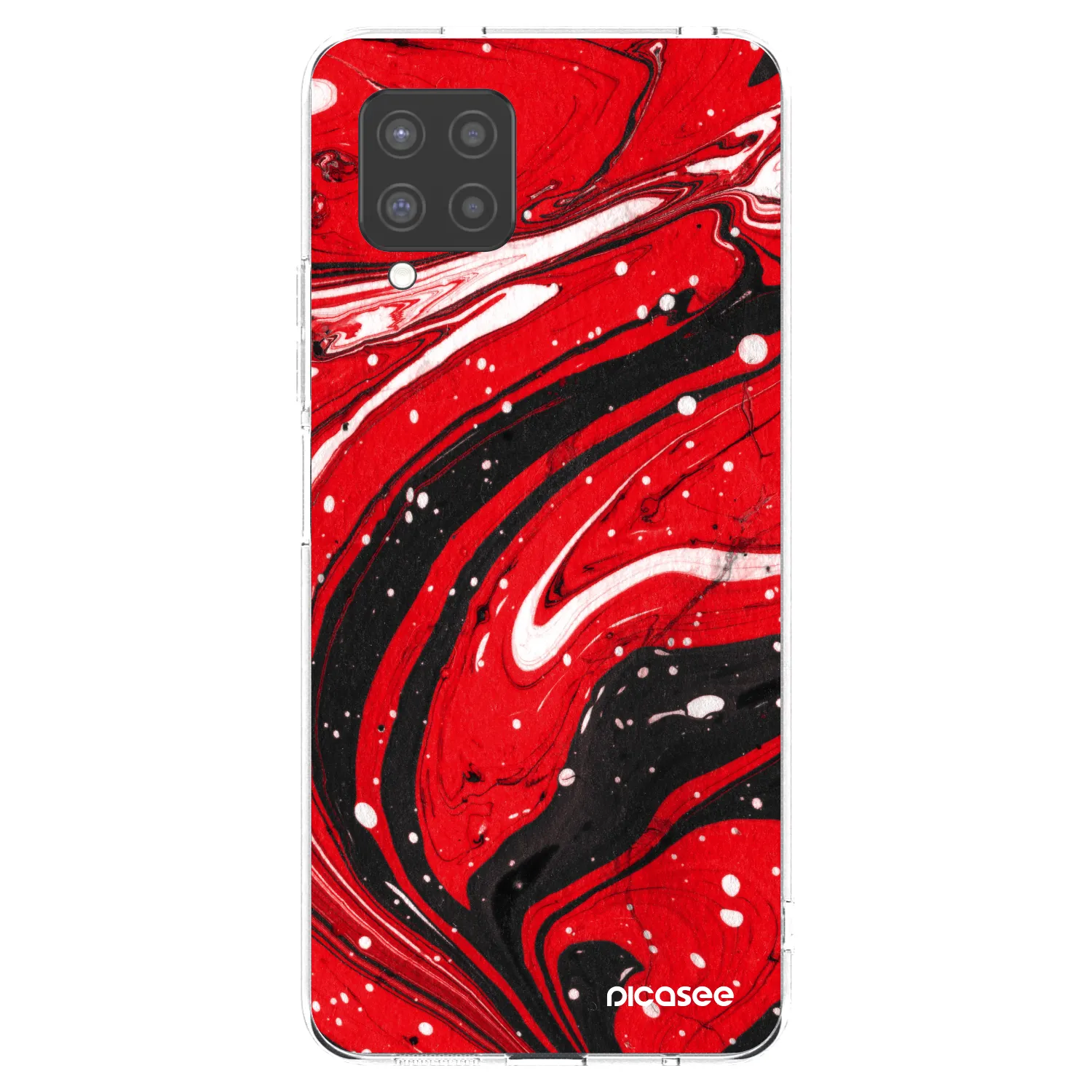 Picasee átlátszó szilikon tok az alábbi mobiltelefonokra Samsung Galaxy A42 A426B - Red black