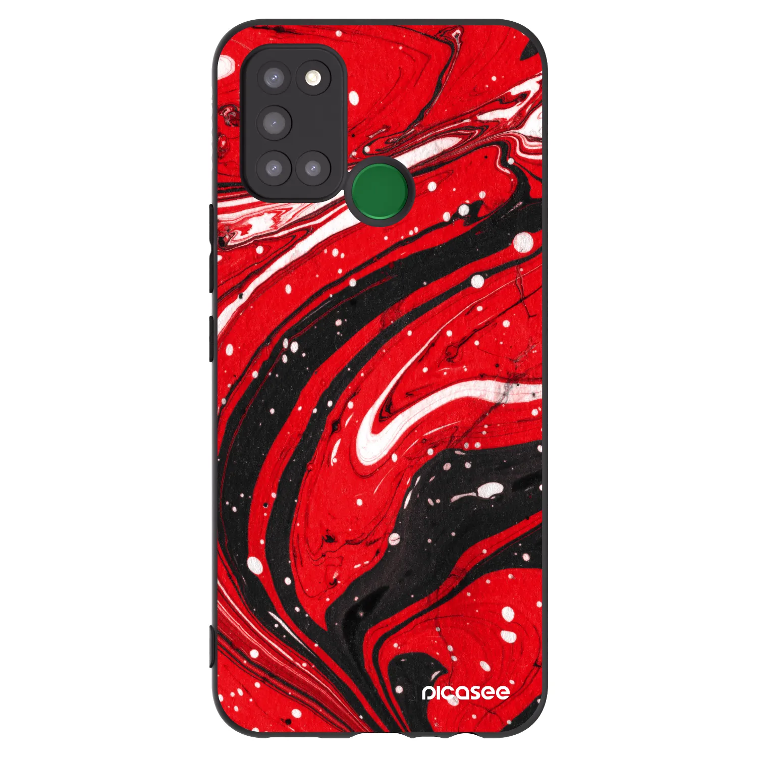 Picasee fekete szilikon tok az alábbi mobiltelefonokra Realme 7i - Red black